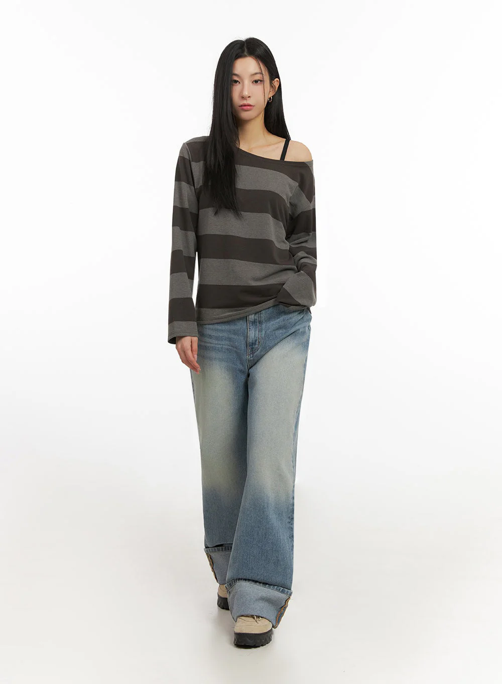 One-Shoulder Striped Top ID431 - Image 9