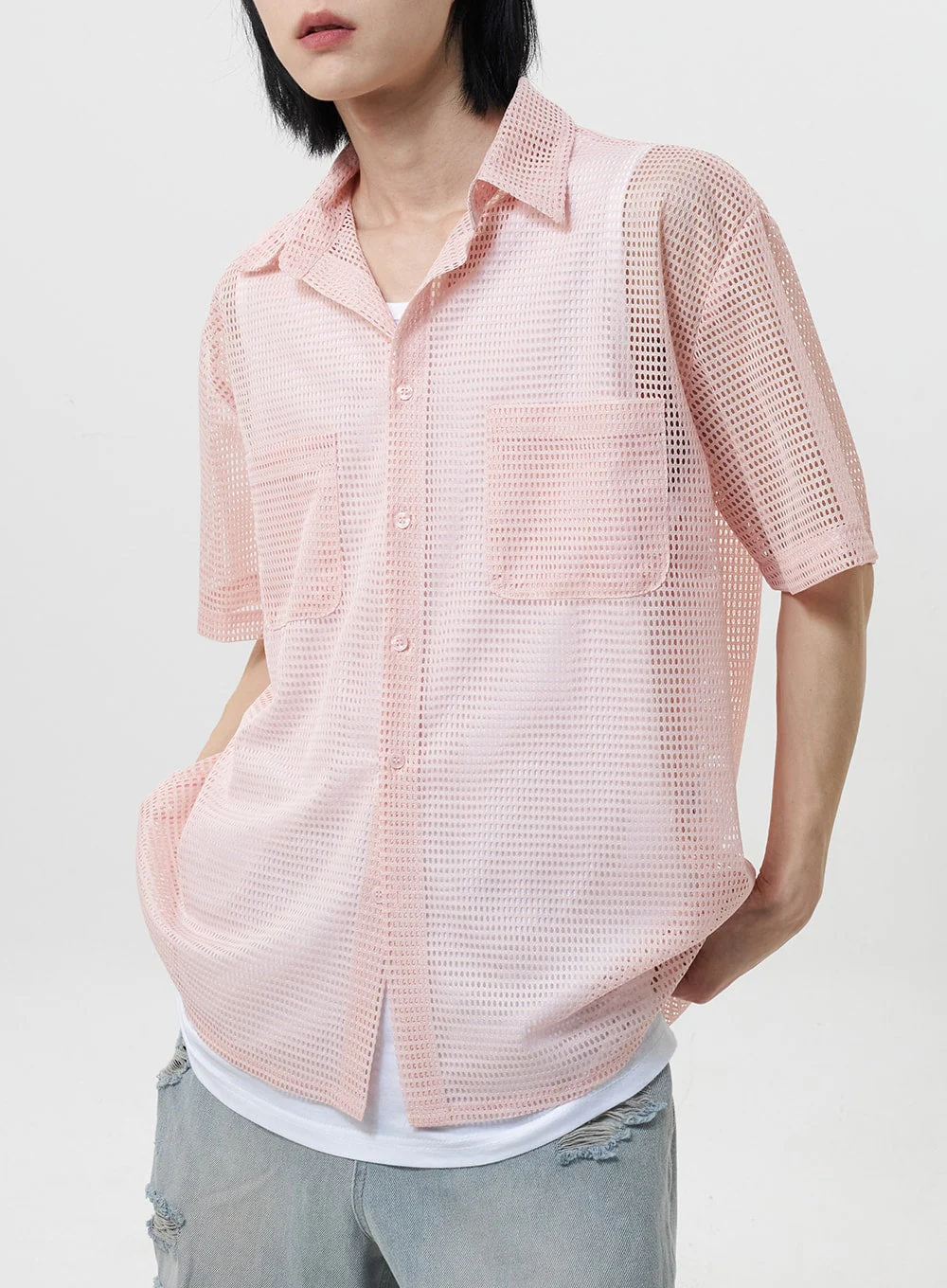 Open Stitch Shirt Unisex CY319 - Image 2