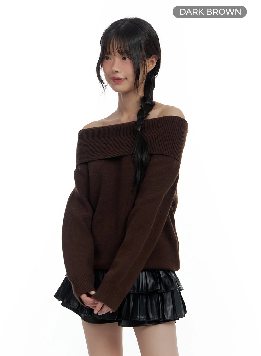Oversize Off-Shoulder Knit CS419 - Image 7