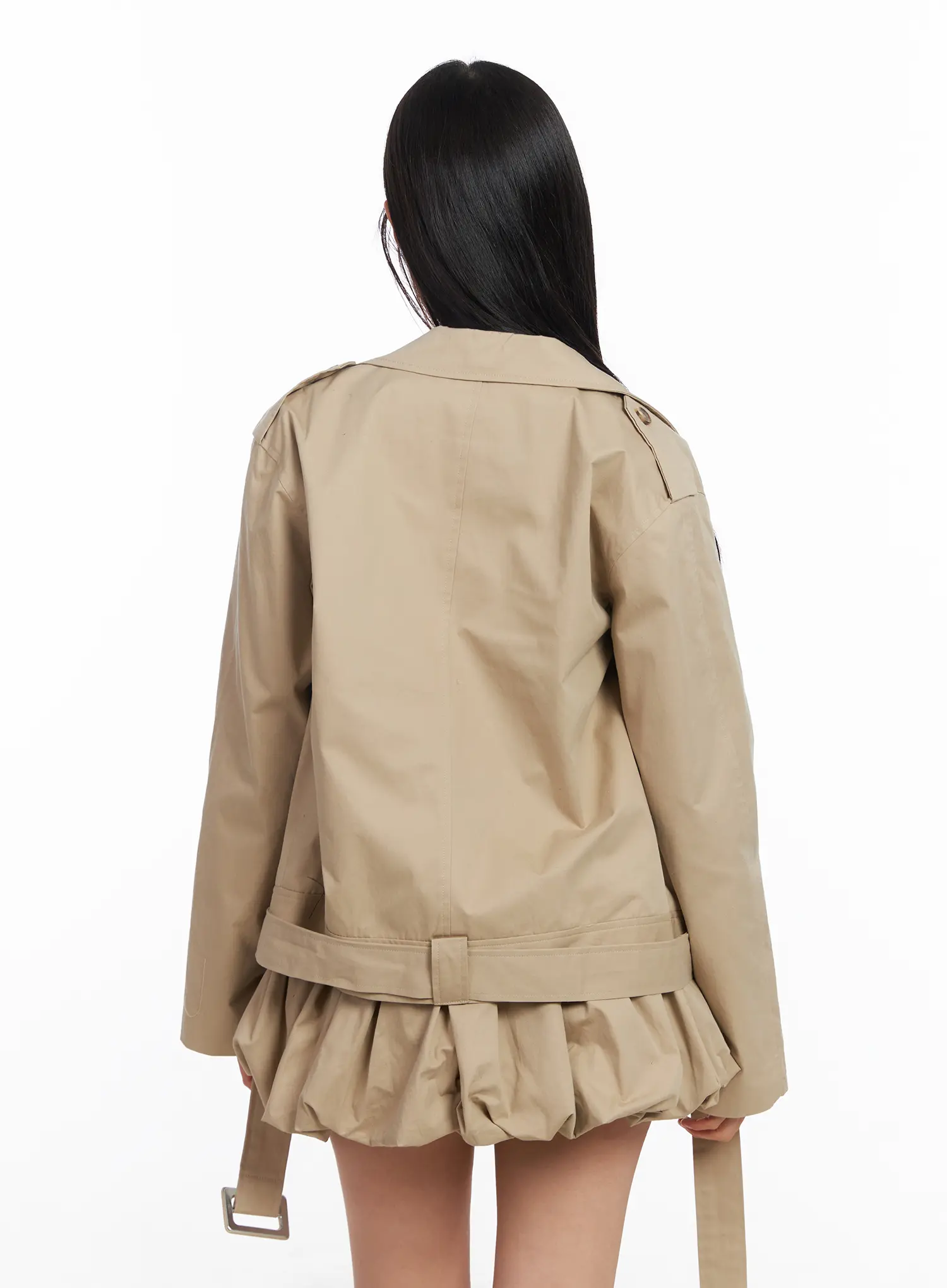 Oversized Belted Trench Jacket CF504 - Image 11