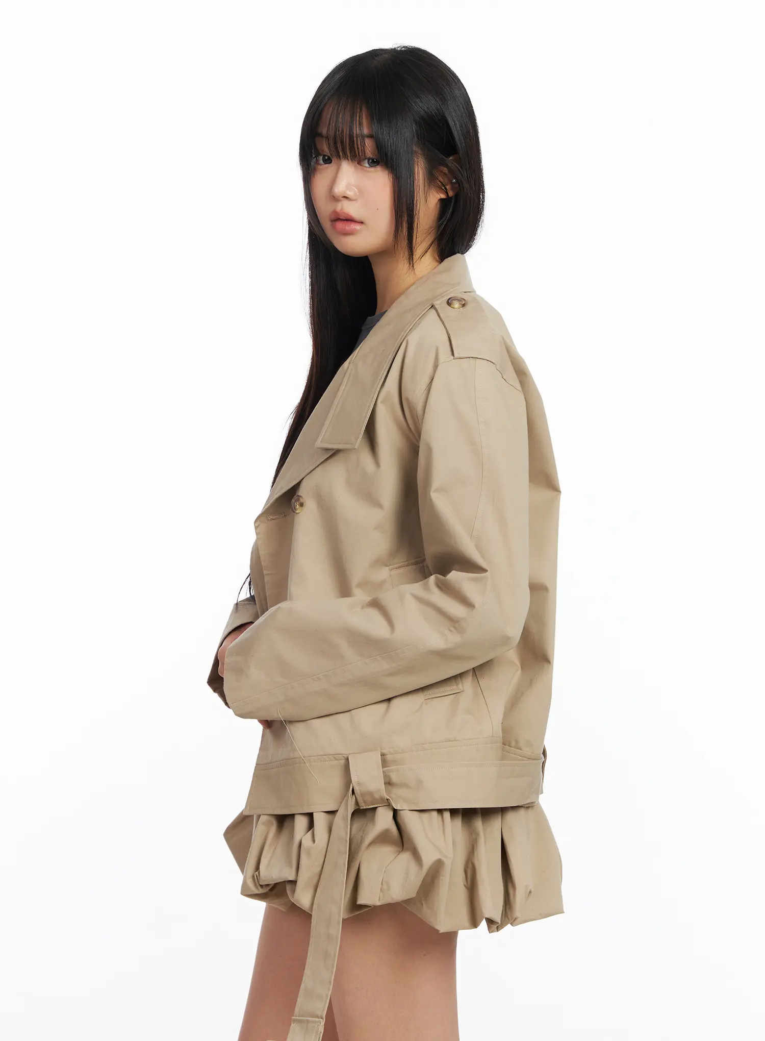Oversized Belted Trench Jacket CF504 - Image 9