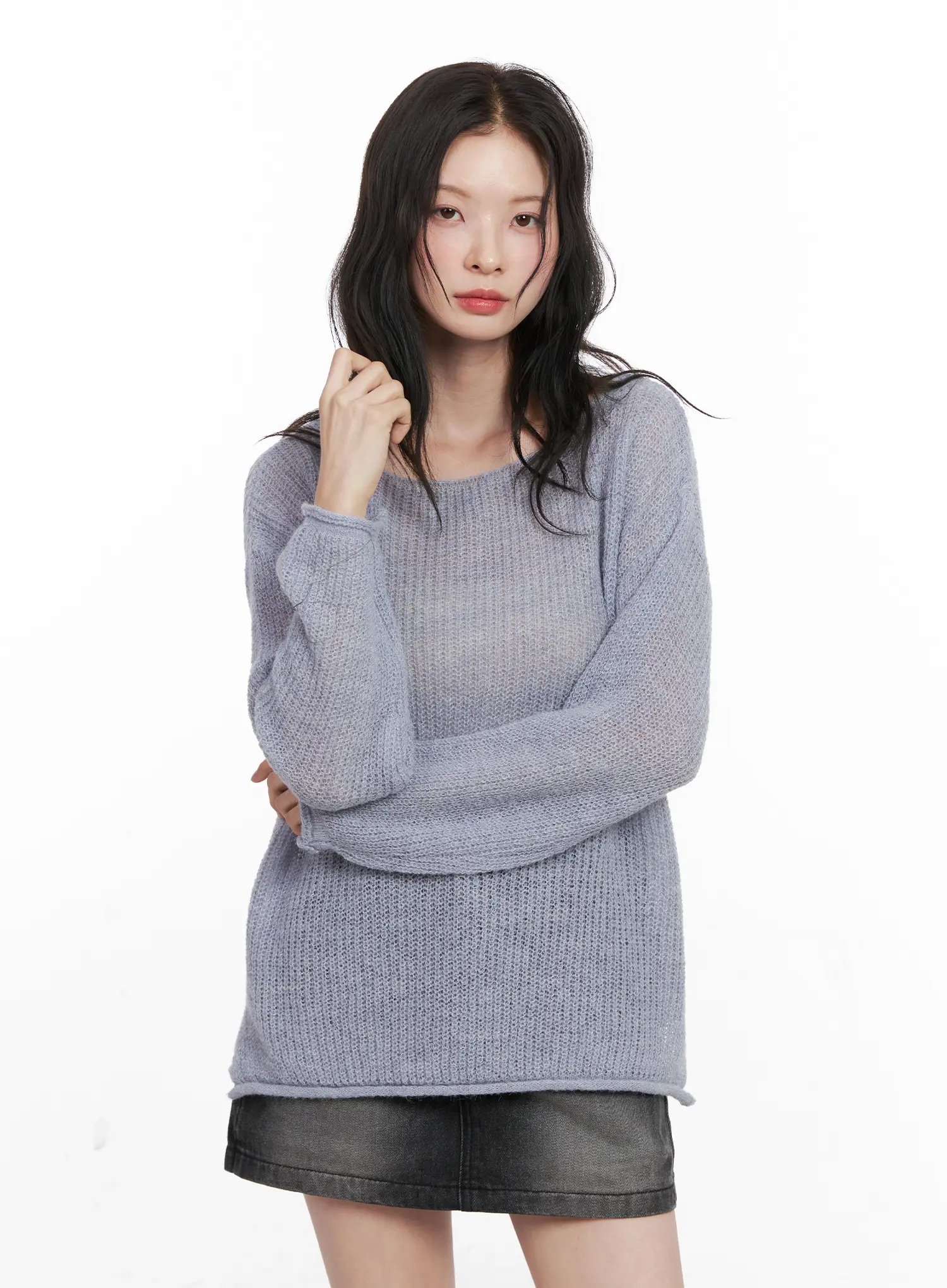 Oversized Boat Neck Knit Sweater CN504 - Image 11