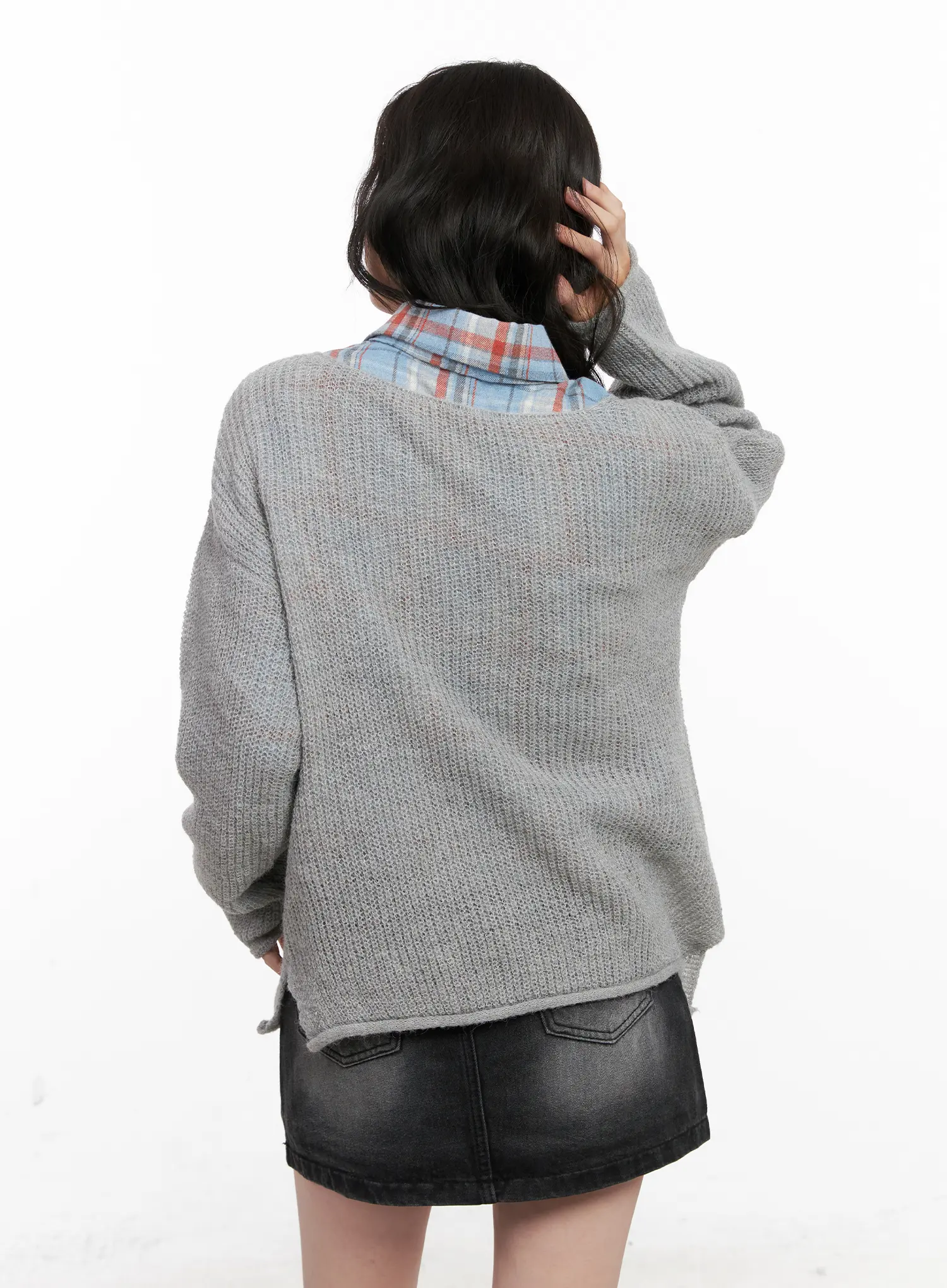 Oversized Boat Neck Knit Sweater CN504 - Image 7