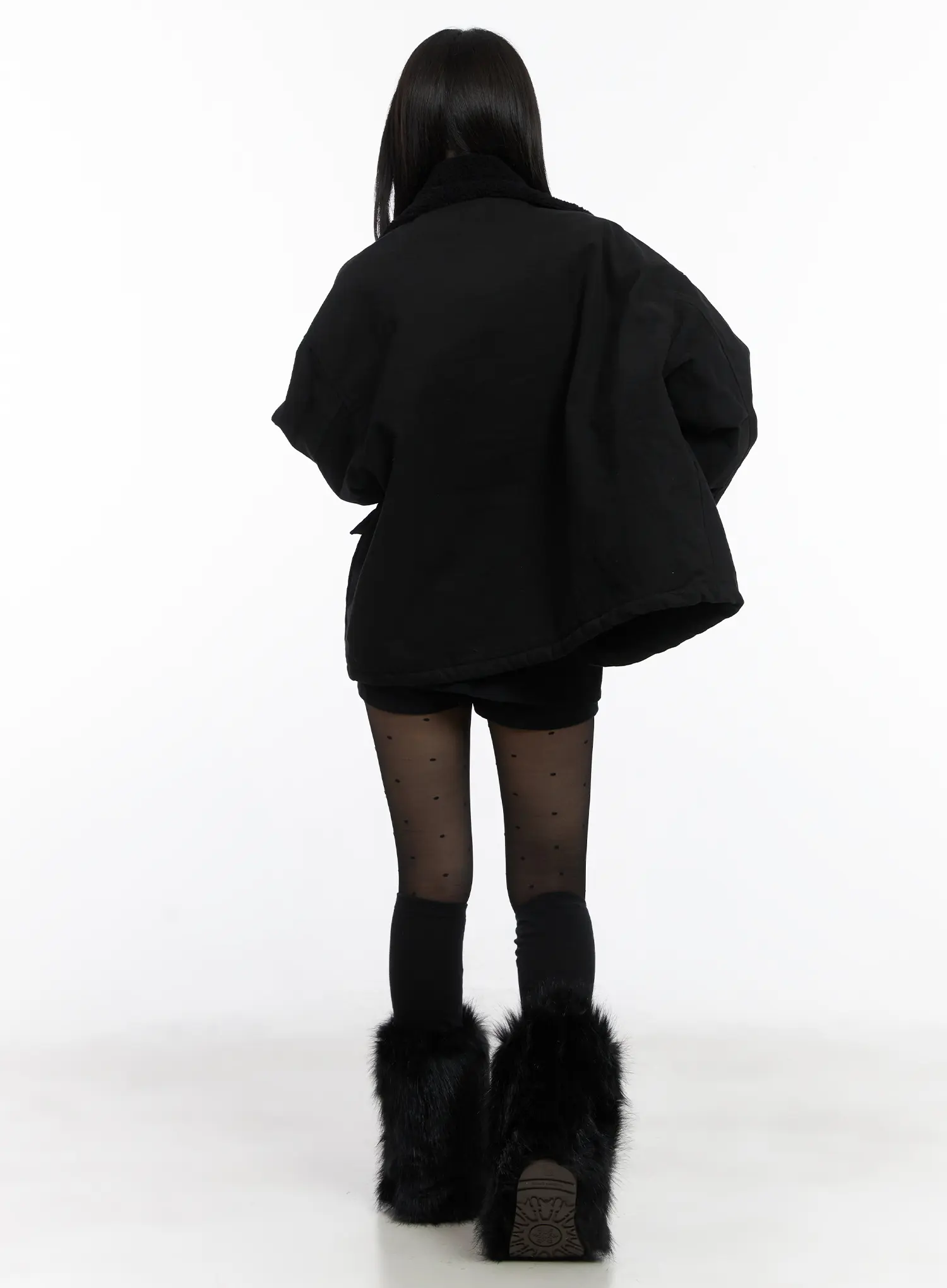 Oversized Button Fleece Jacket CD508 - Image 10