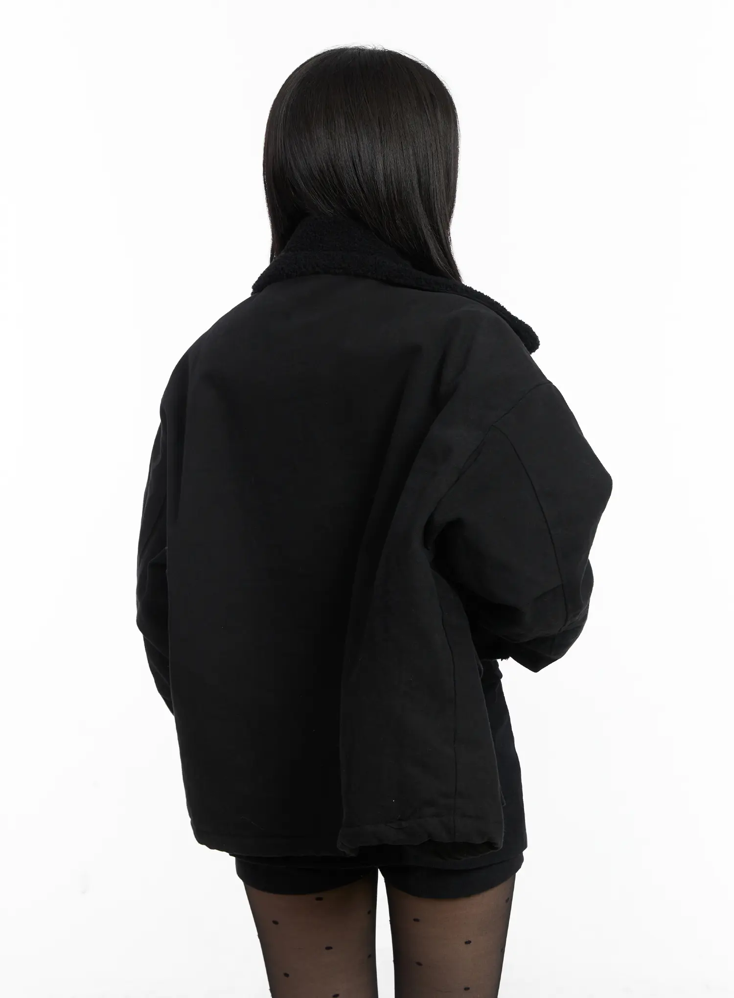 Oversized Button Fleece Jacket CD508 - Image 9