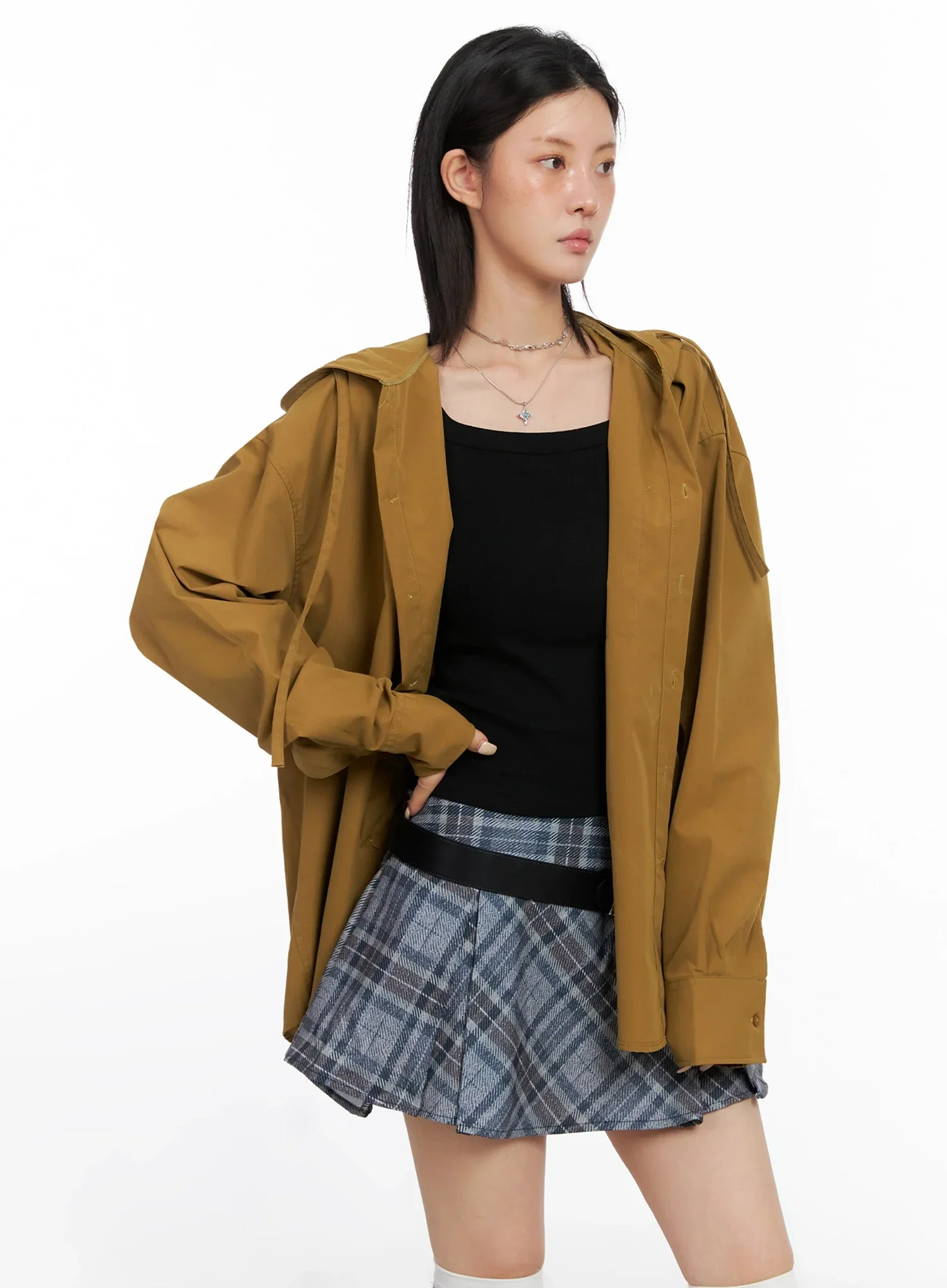 Oversized Button Up Hoodie Jacket IS508 - Image 11