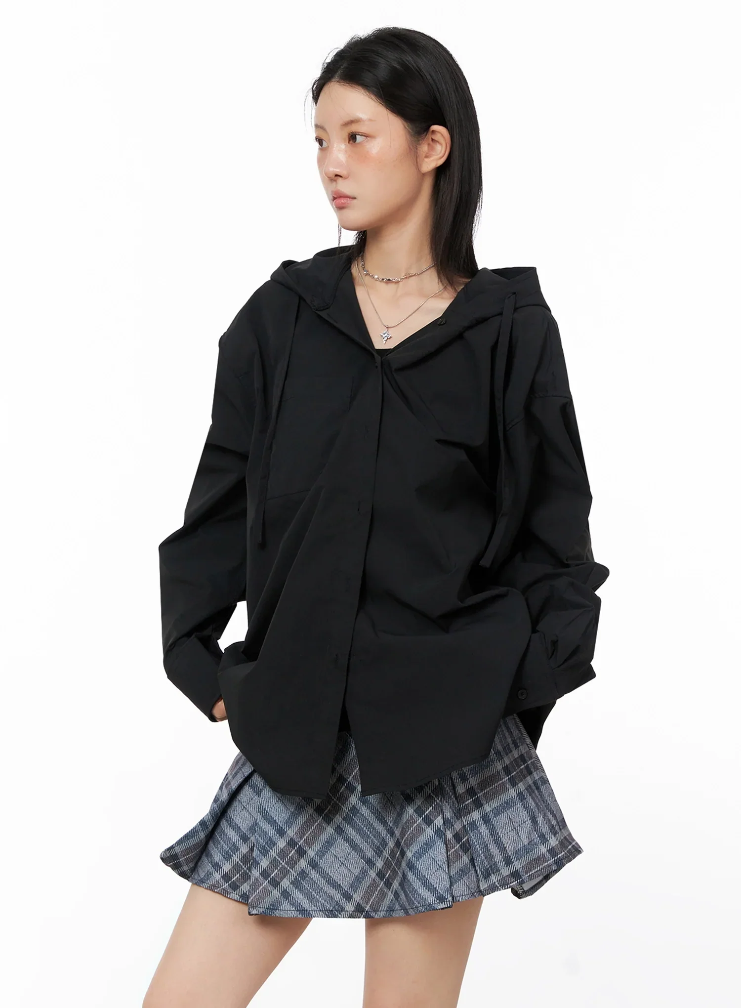 Oversized Button Up Hoodie Jacket IS508 - Image 12