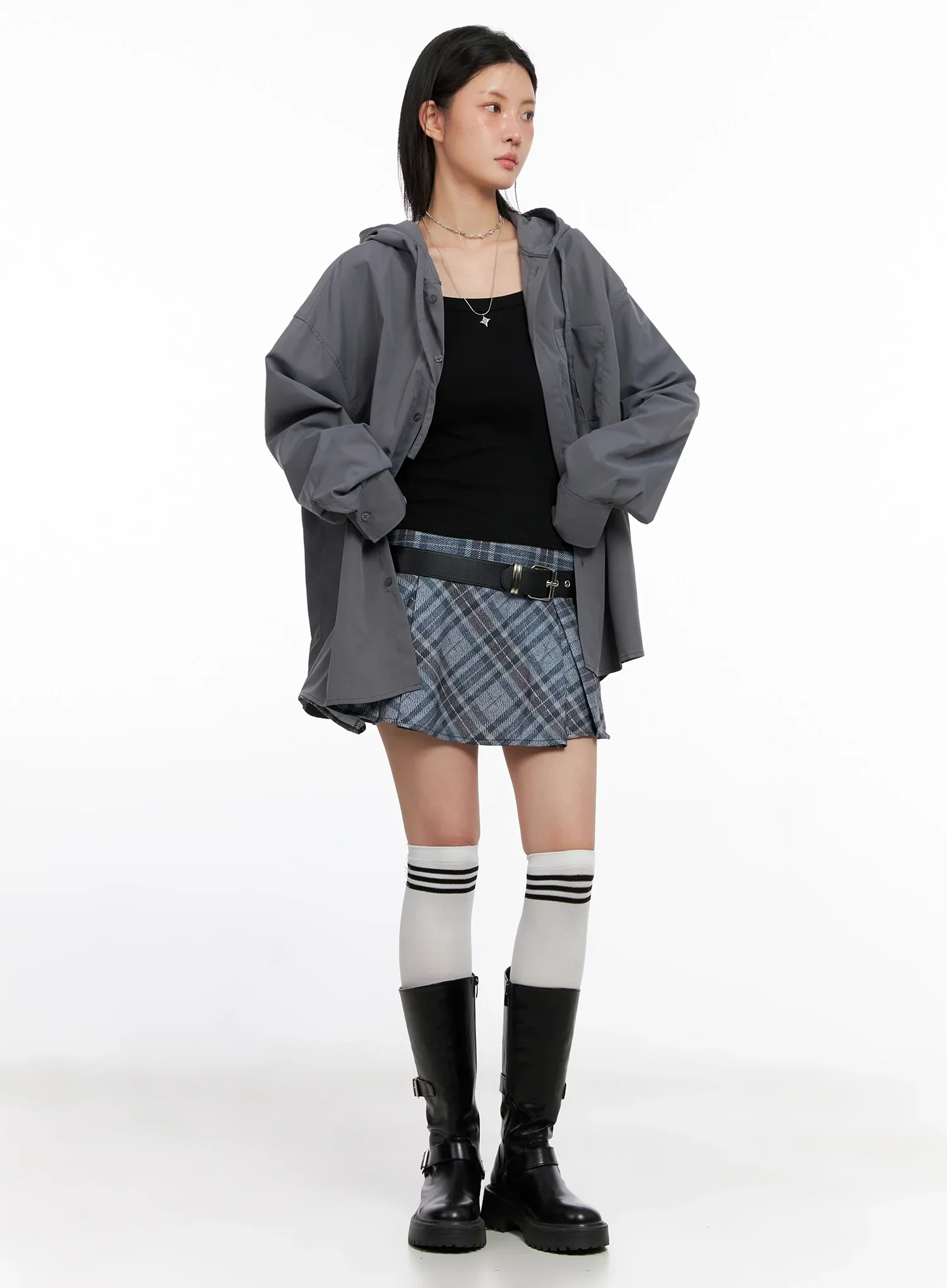 Oversized Button Up Hoodie Jacket IS508 - Image 7