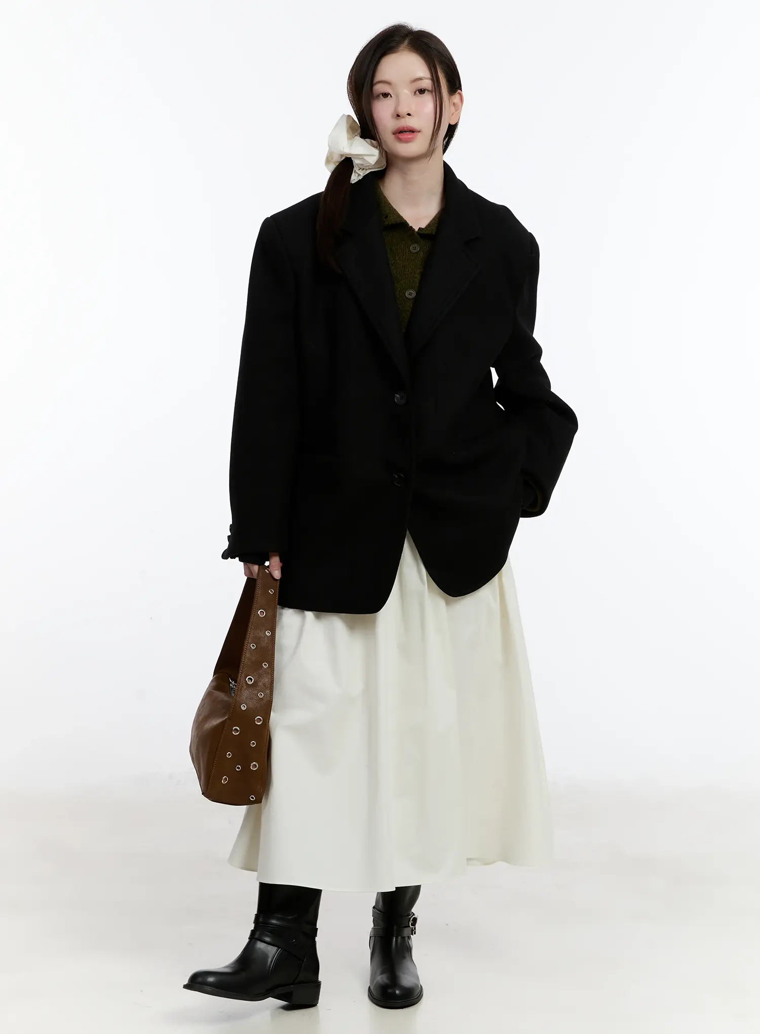 Oversized Buttoned Collar Jacket ID510