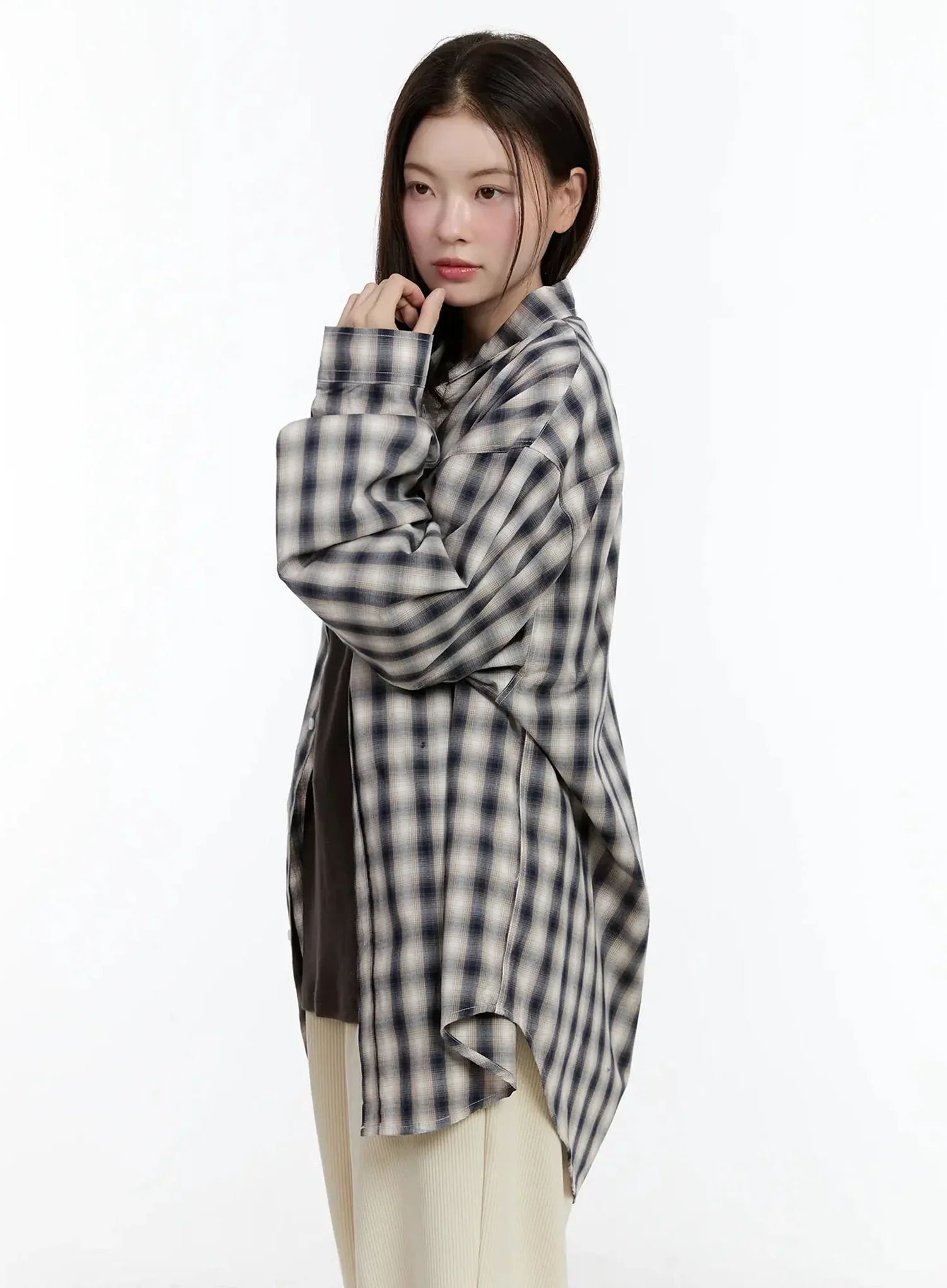 Oversized Check Shirt ID526 - Image 6