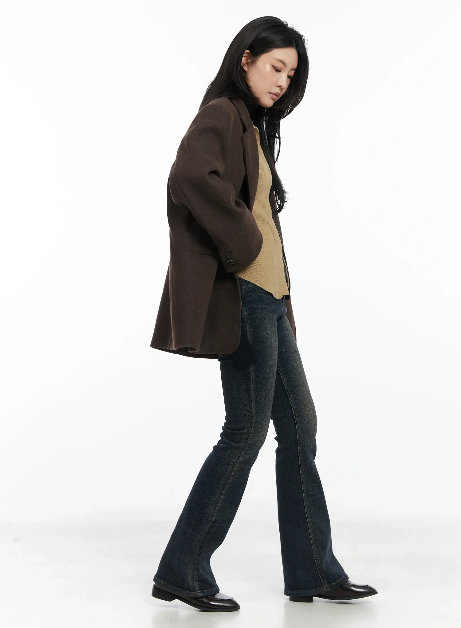 Oversized Classic Wool Blazer Jacket CD502 - Image 7