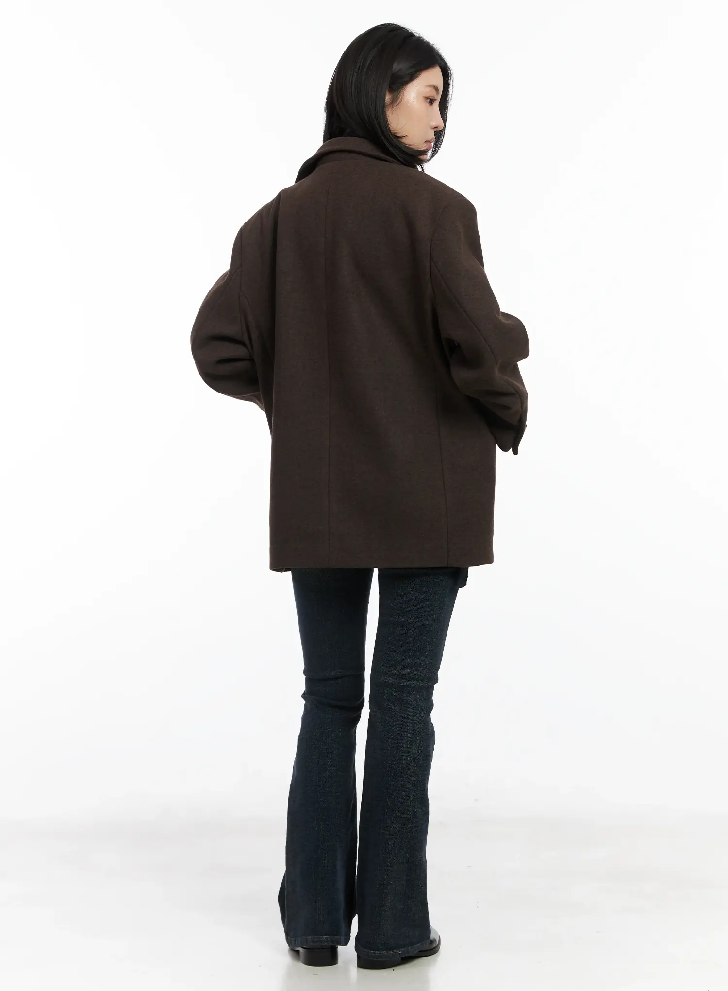 Oversized Classic Wool Blazer Jacket CD502 - Image 9