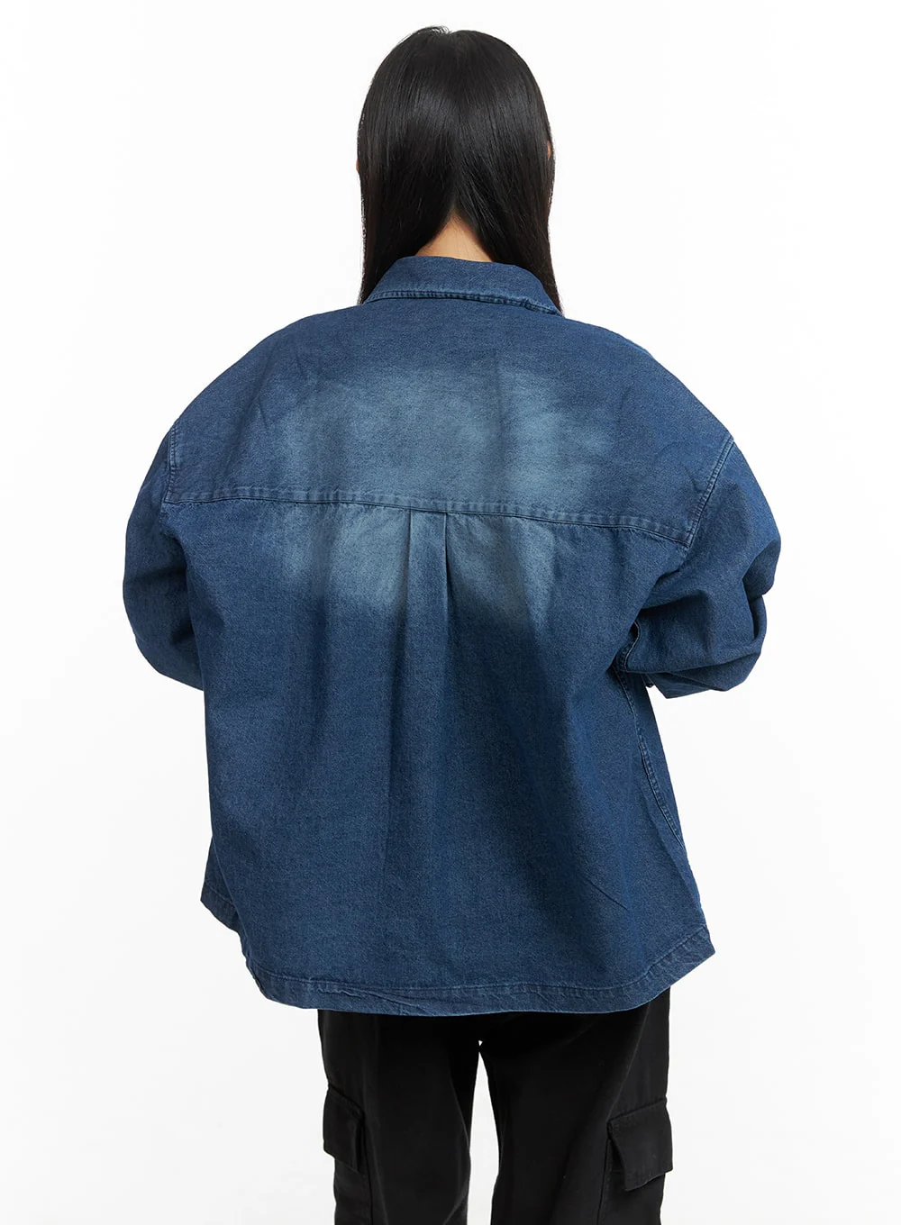 Oversized Denim Pocket Blouse CM419 - Image 6