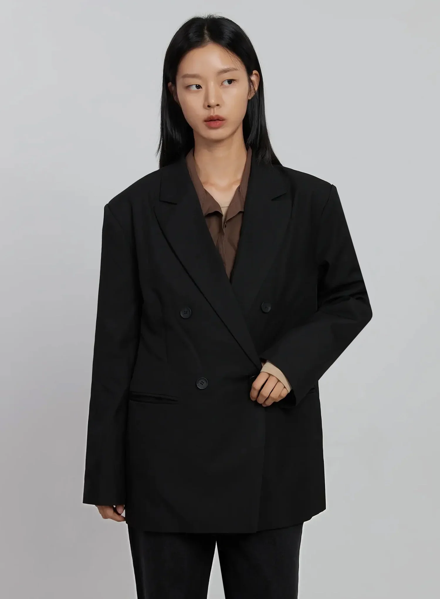 Oversized Double-Breasted Blazer ID516