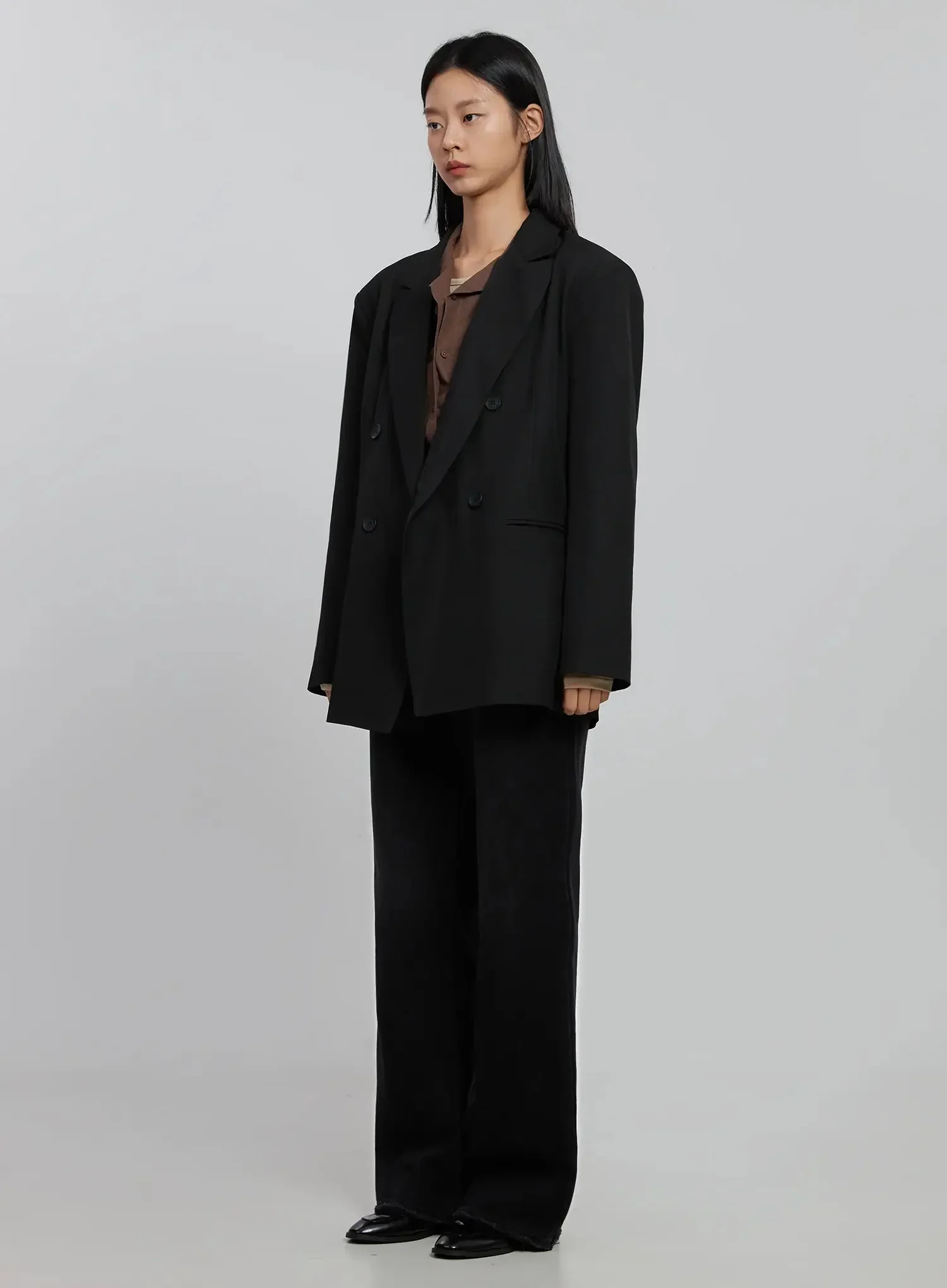 Oversized Double-Breasted Blazer ID516 - Image 9