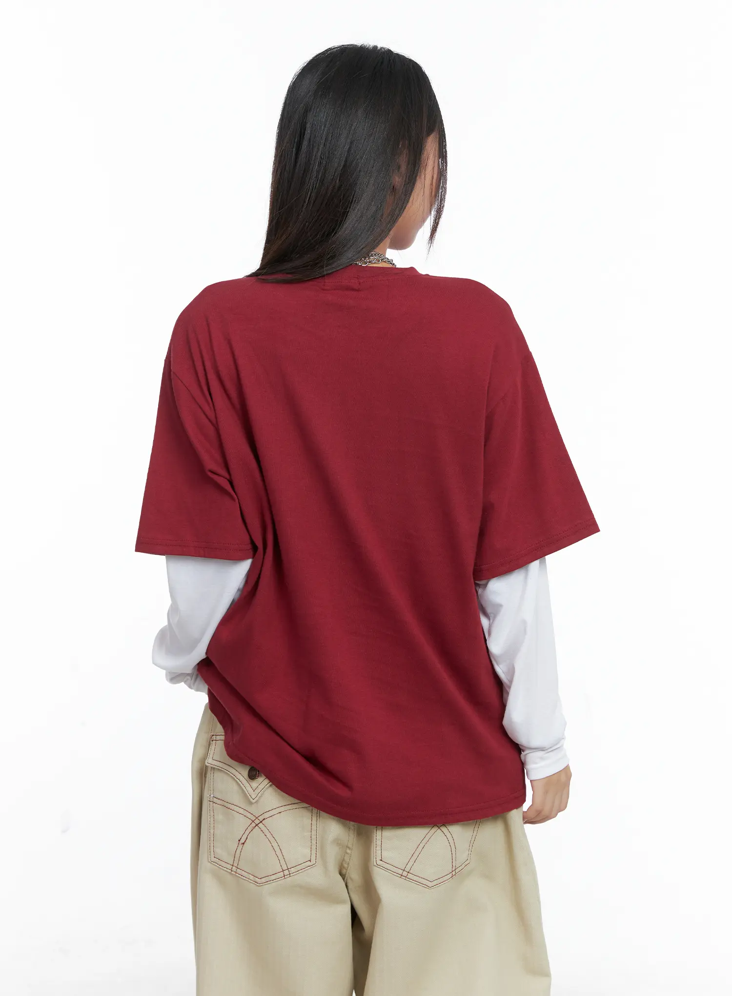 Oversized Embroidered Star Patch Tee CS503 - Image 6