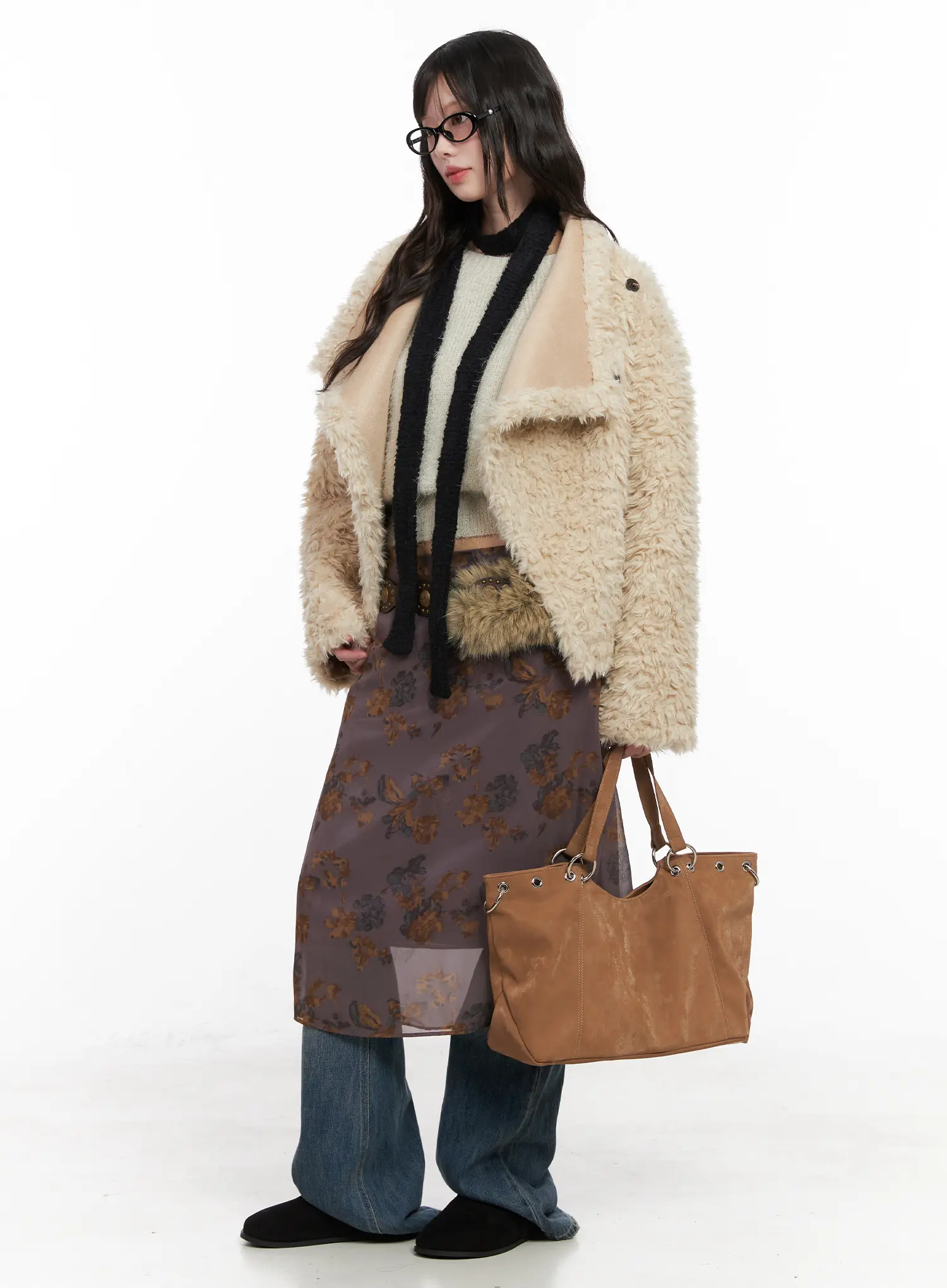Oversized Faux Fur Jacket CN510 - Image 12