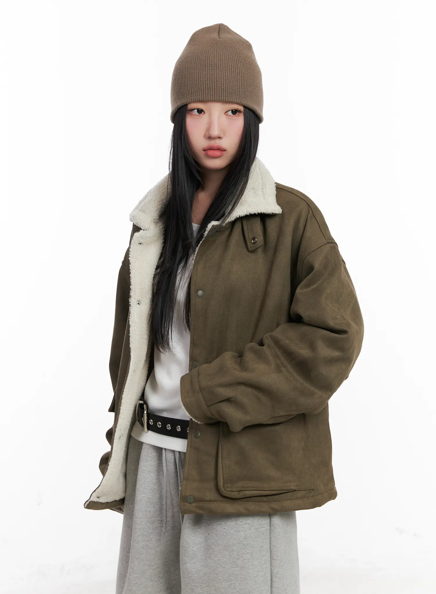 Oversized Faux Fur Jacket CN528 - Image 10