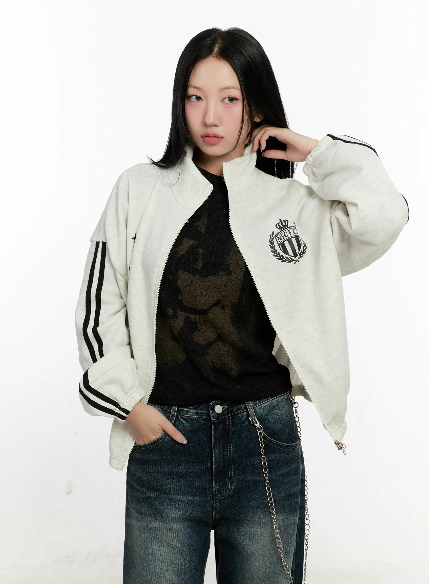 Oversized Fleece Track Jacket CN505 - Image 10