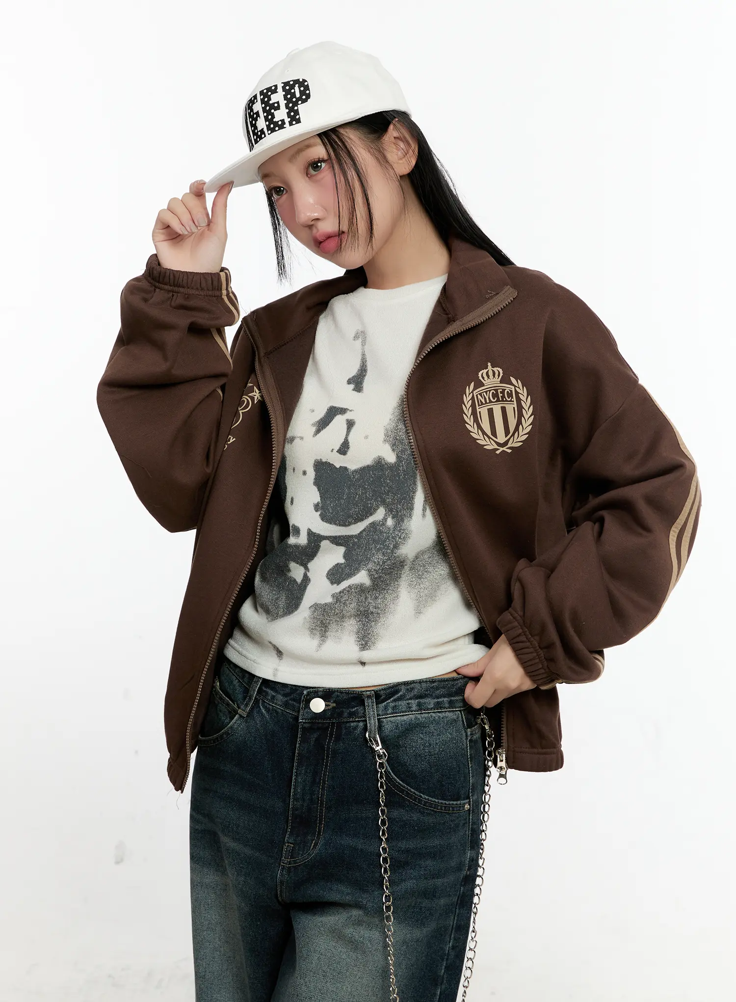 Oversized Fleece Track Jacket CN505 - Image 6