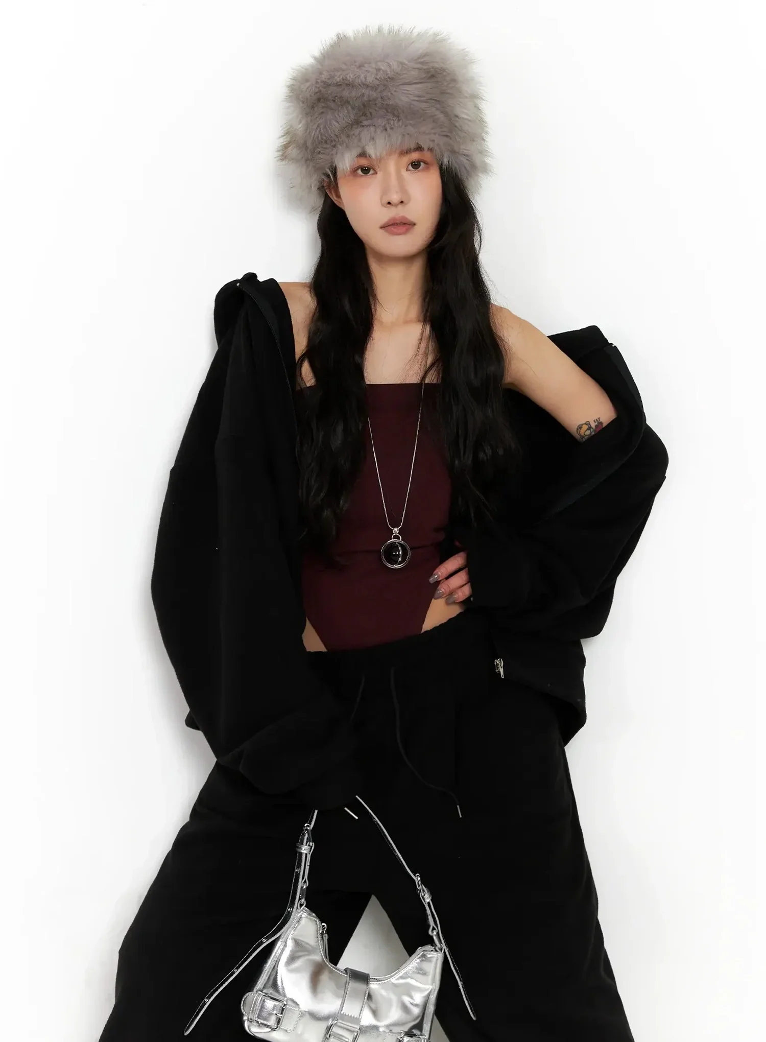Oversized Fleece Zip-Up Hoodie IN528