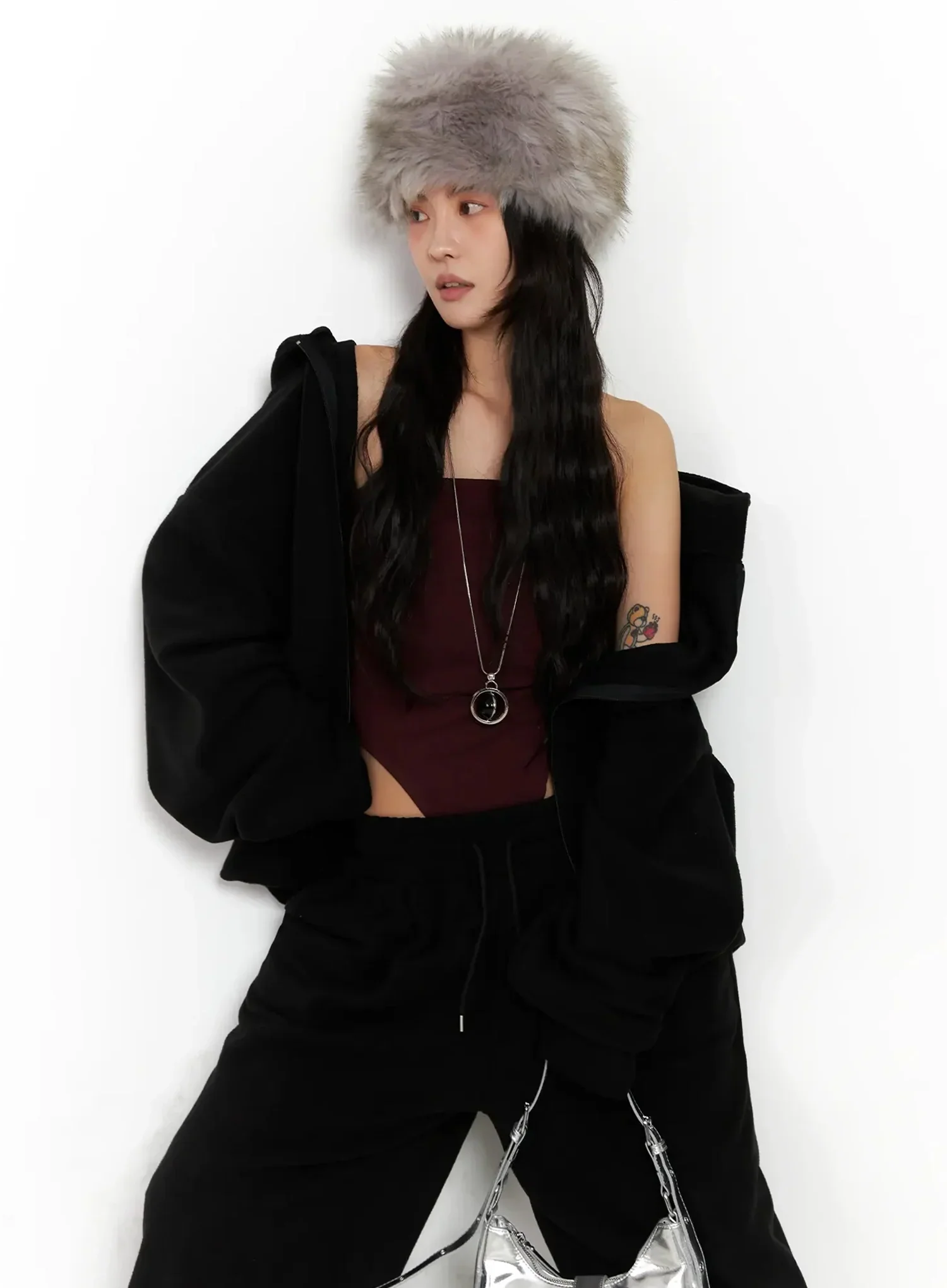 Oversized Fleece Zip-Up Hoodie IN528 - Image 10