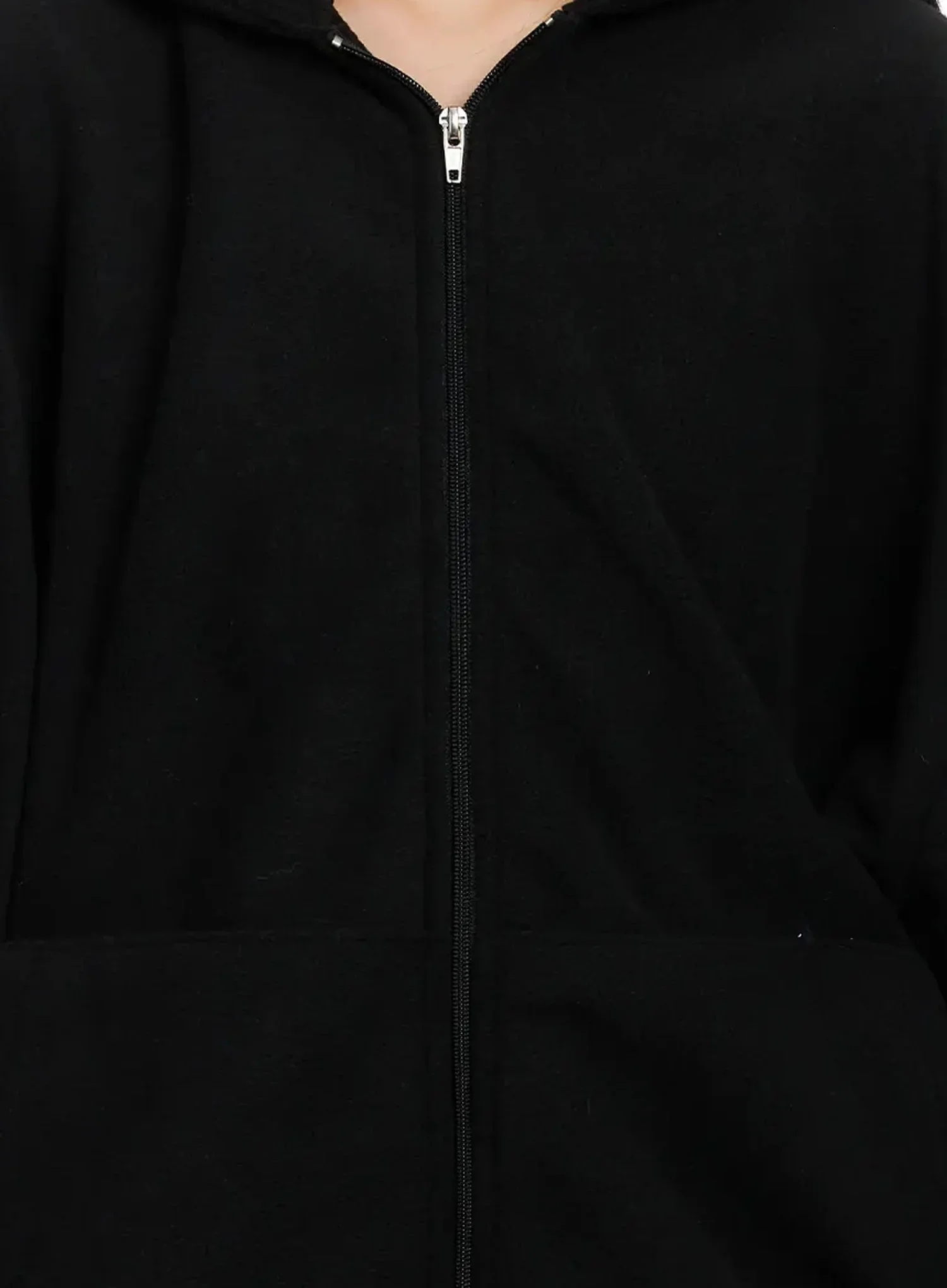 Oversized Fleece Zip-Up Hoodie IN528 - Image 3