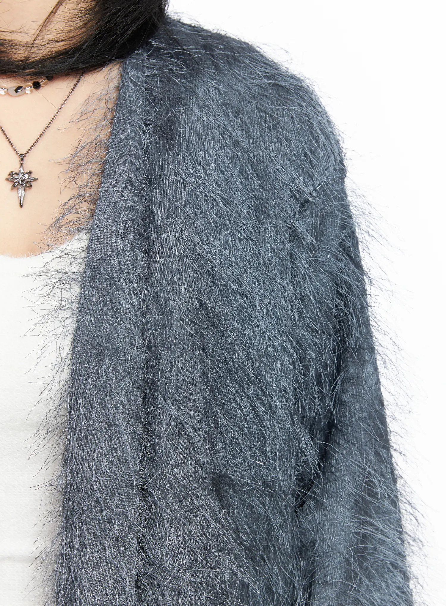 Oversized Fuzzy Knit Cardigan CJ523 - Image 5