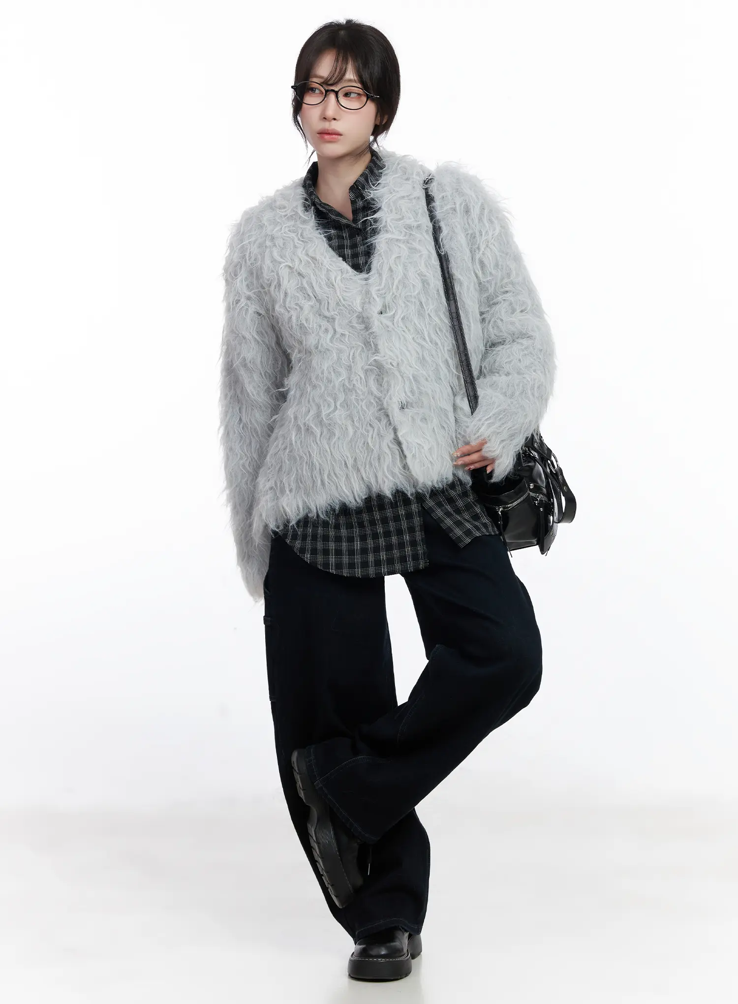 Oversized Fuzzy Wool Cardigan CJ526