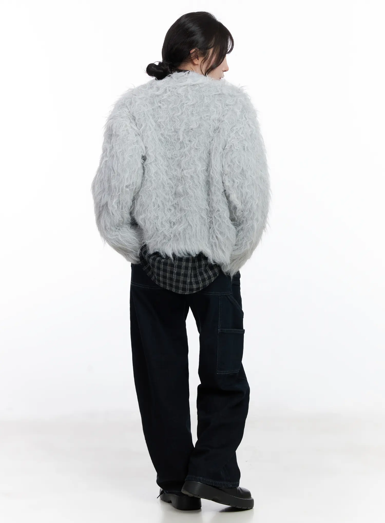 Oversized Fuzzy Wool Cardigan CJ526 - Image 5