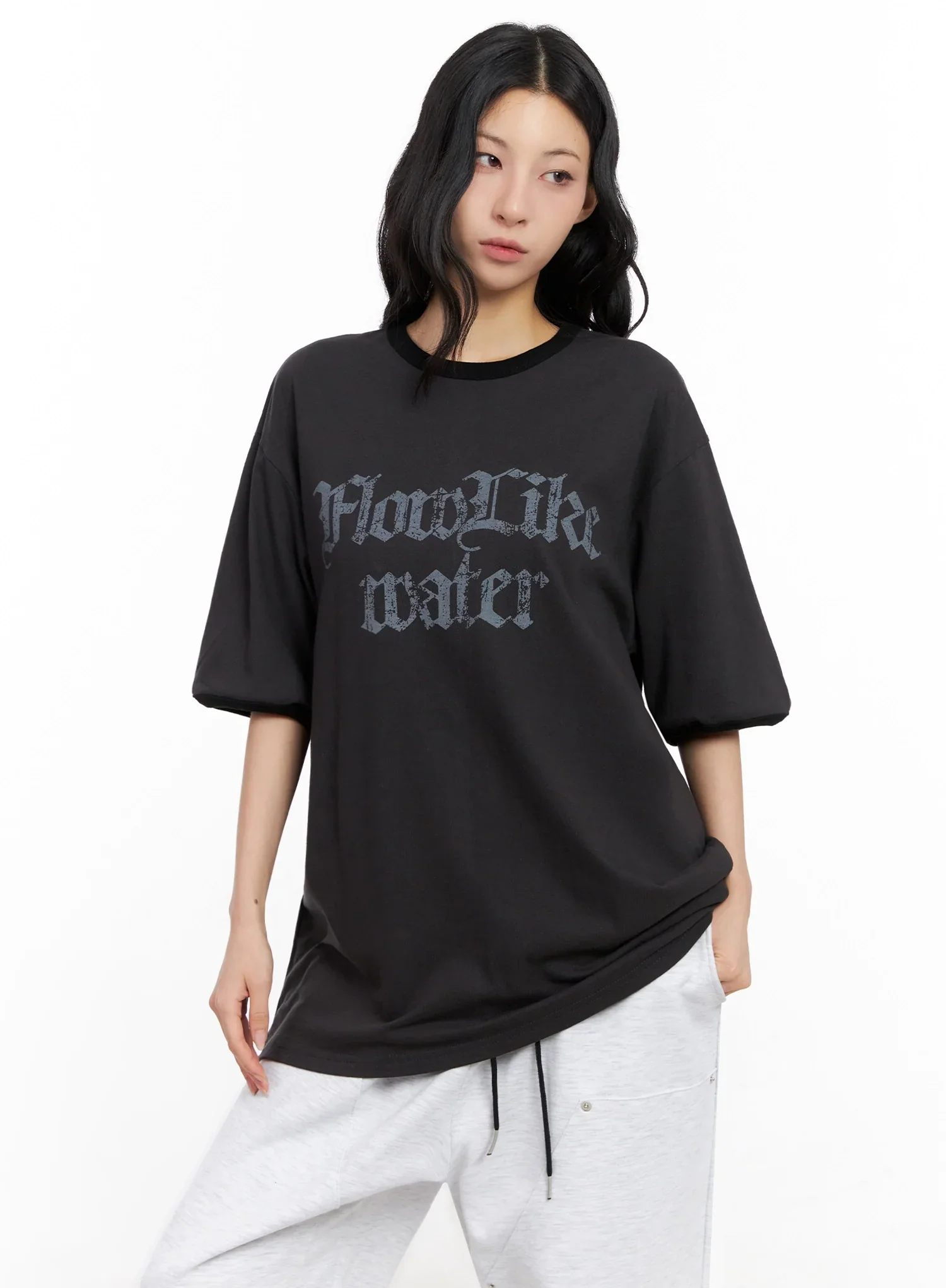 Oversized Gothic Graphic Print Tee IG508 - Image 17