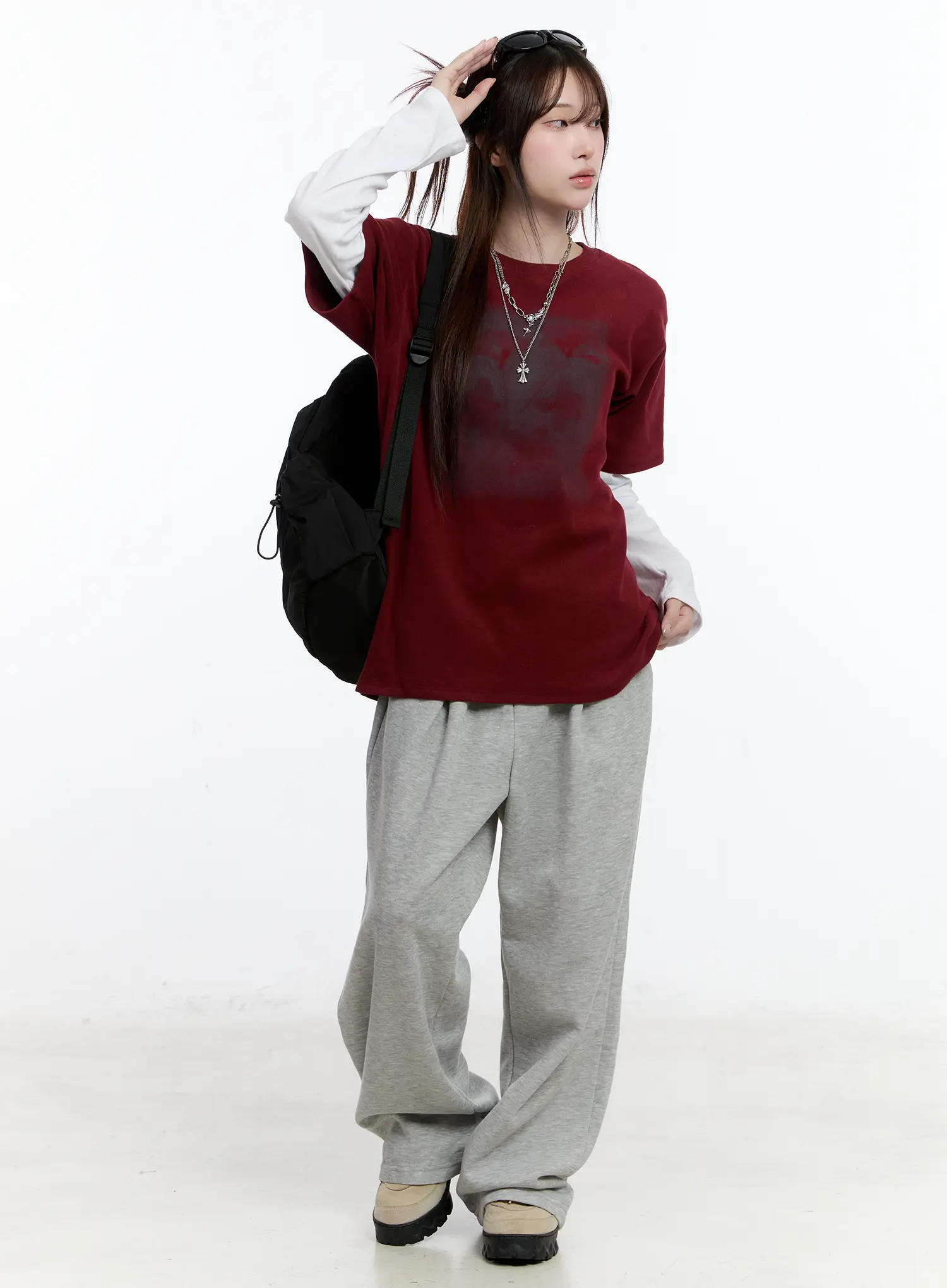 Oversized Graphic Fleece-Lined Shirt CN525 - Image 10