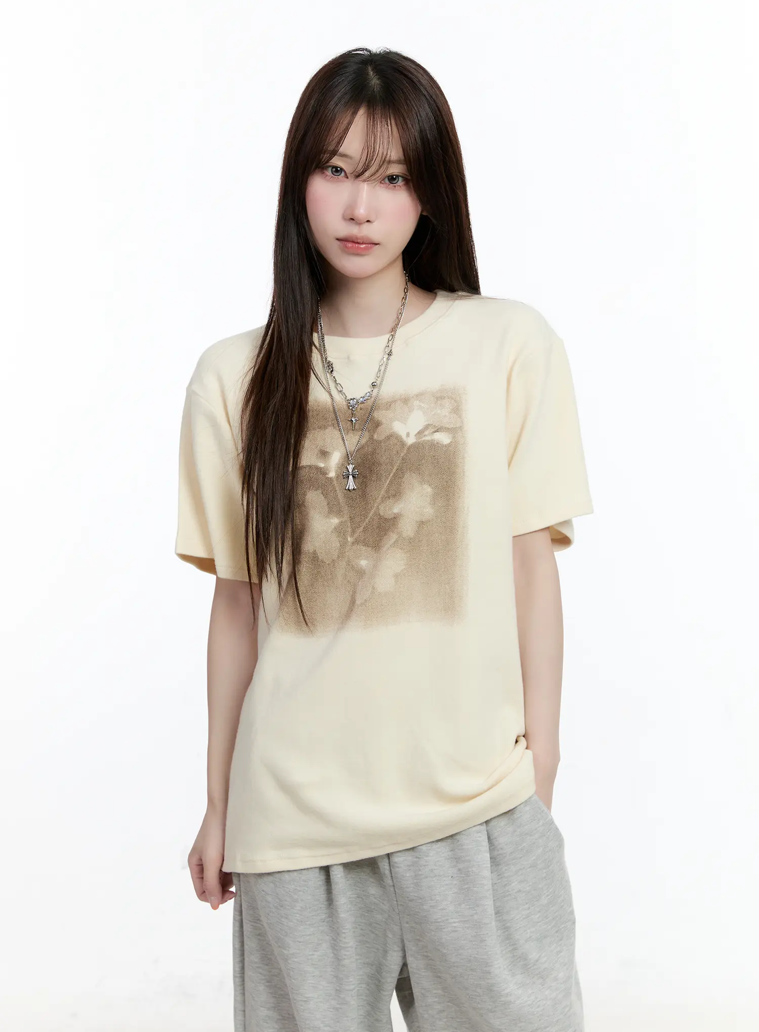 Oversized Graphic Fleece-Lined Shirt CN525 - Image 11