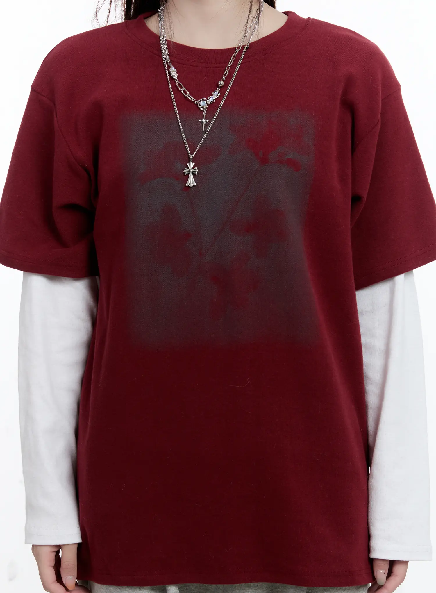 Oversized Graphic Fleece-Lined Shirt CN525 - Image 3