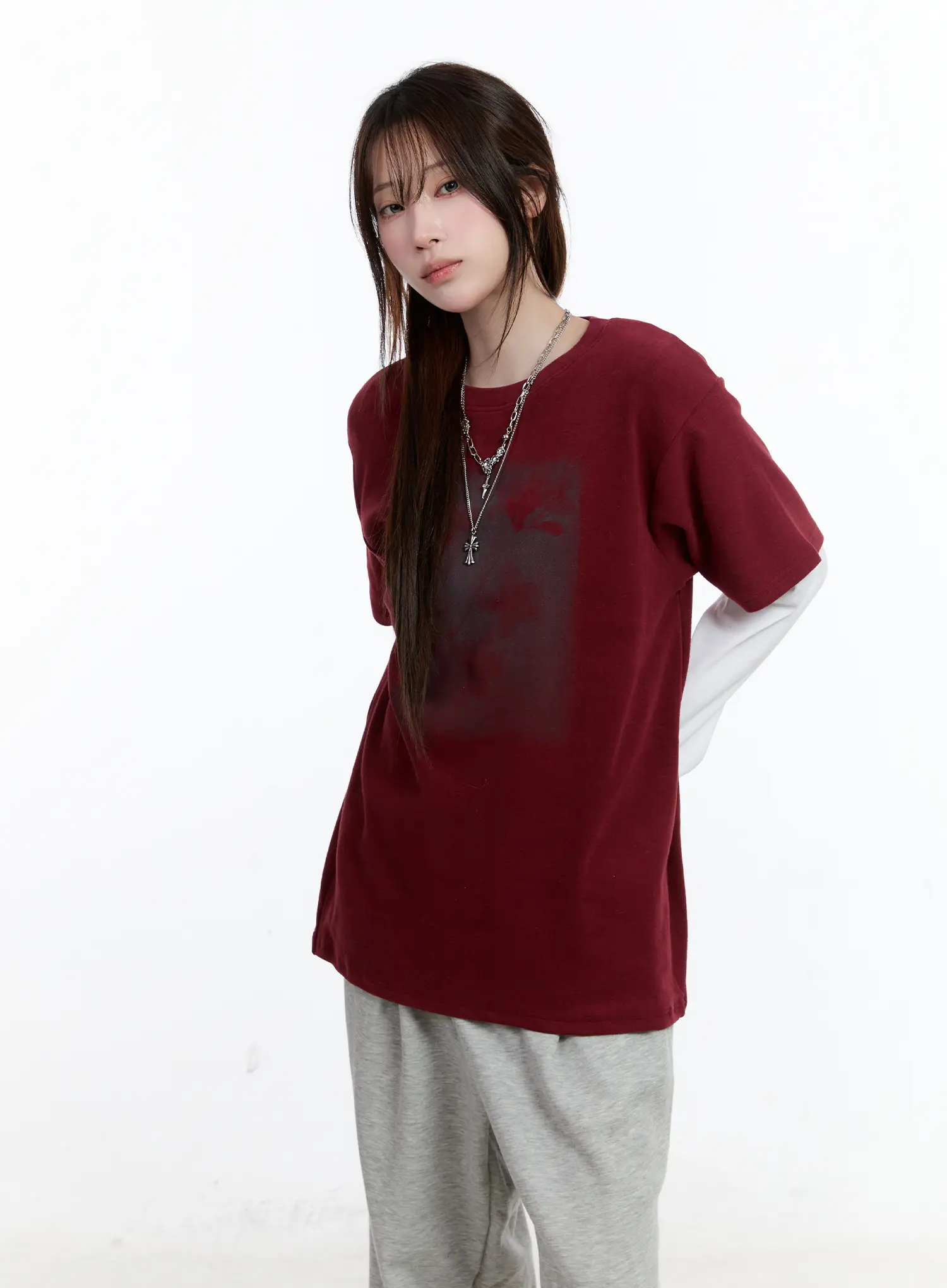 Oversized Graphic Fleece-Lined Shirt CN525 - Image 6