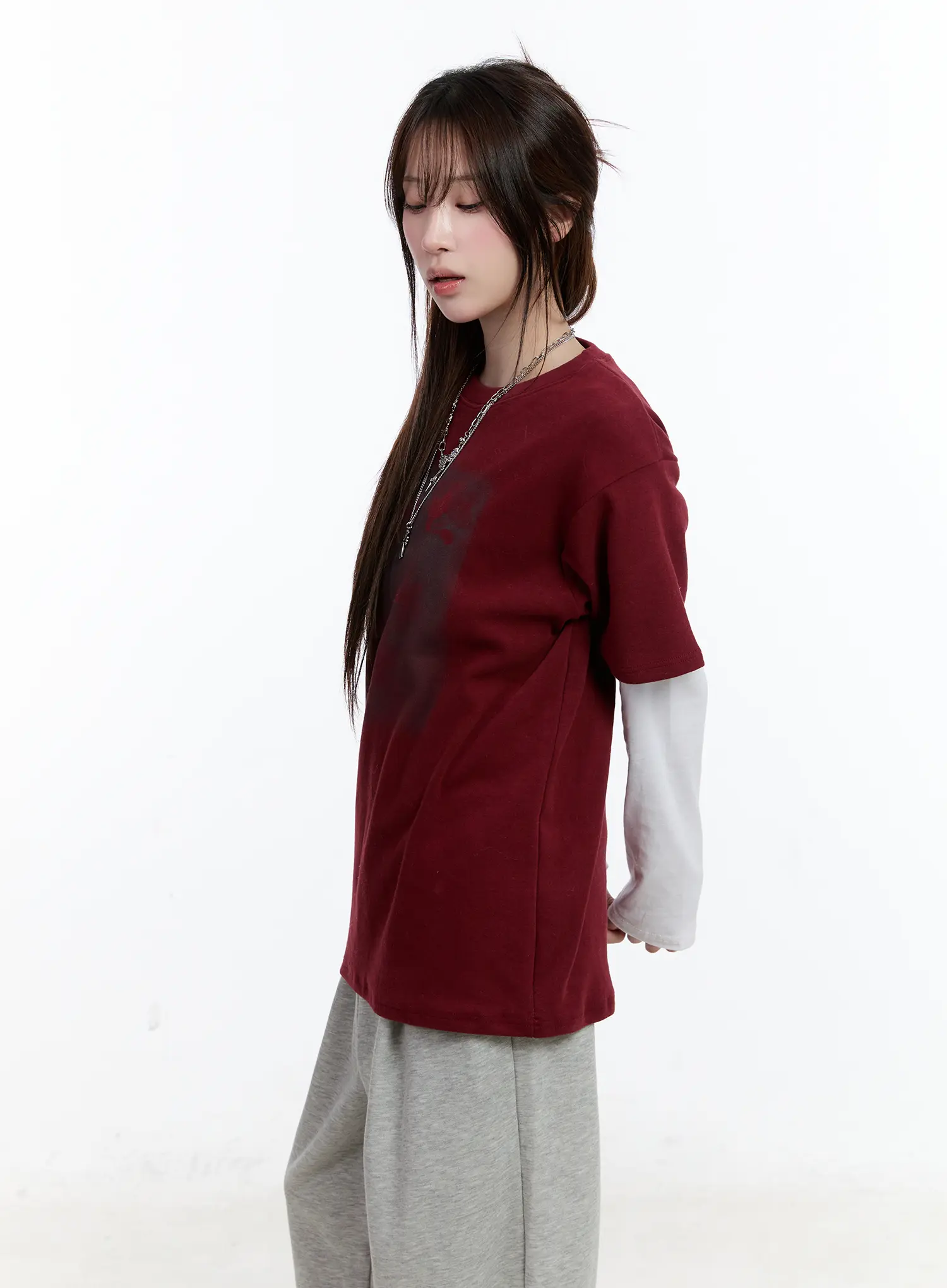 Oversized Graphic Fleece-Lined Shirt CN525 - Image 7