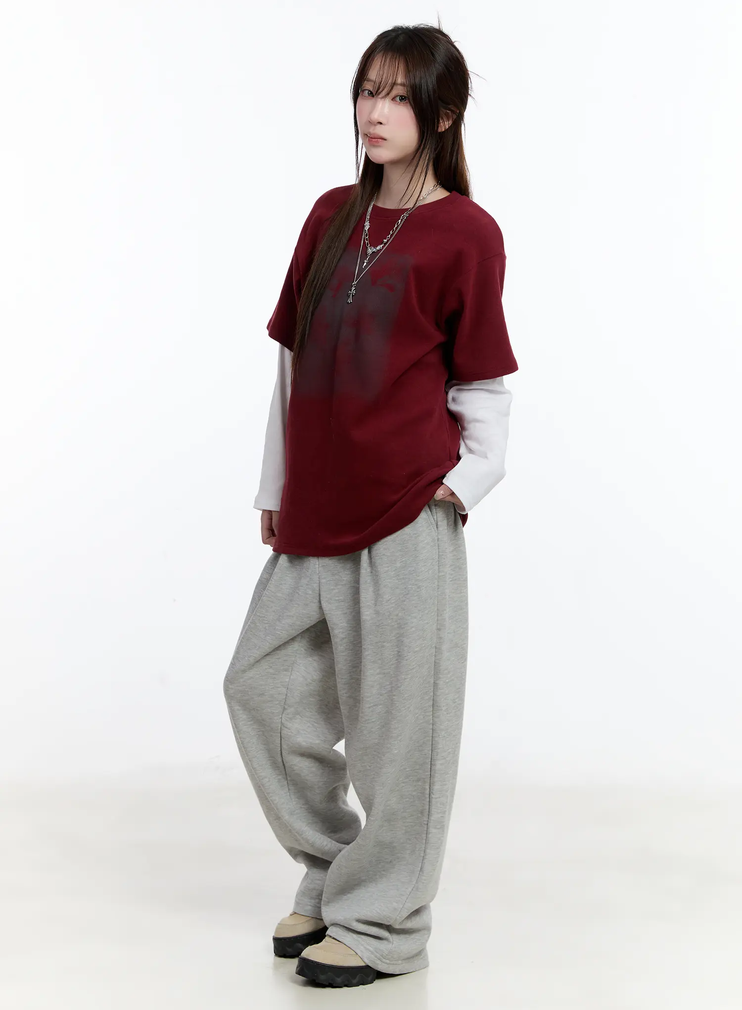 Oversized Graphic Fleece-Lined Shirt CN525 - Image 8