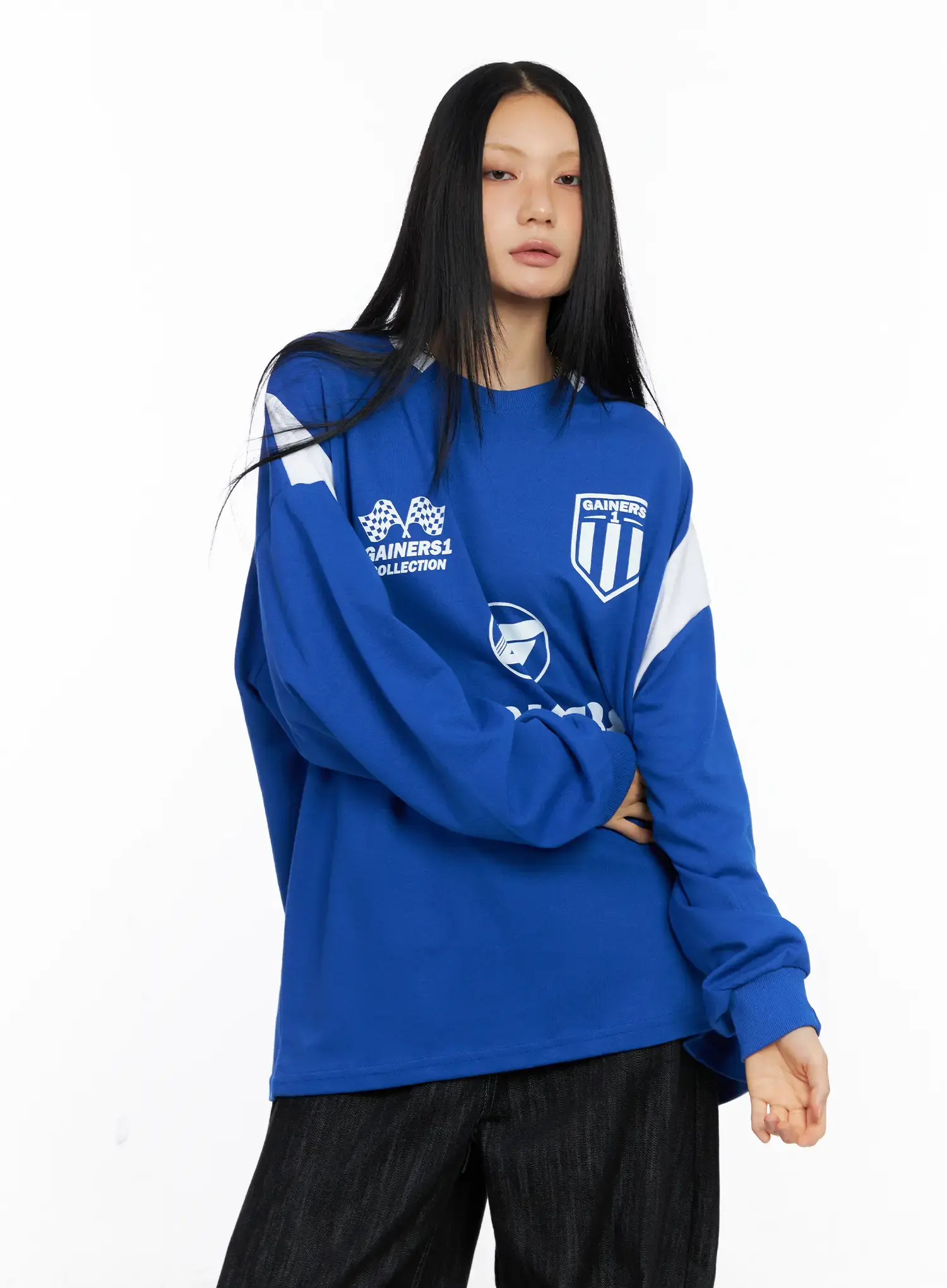 Oversized Graphic Jersey Sweatshirt CS509 - Image 12