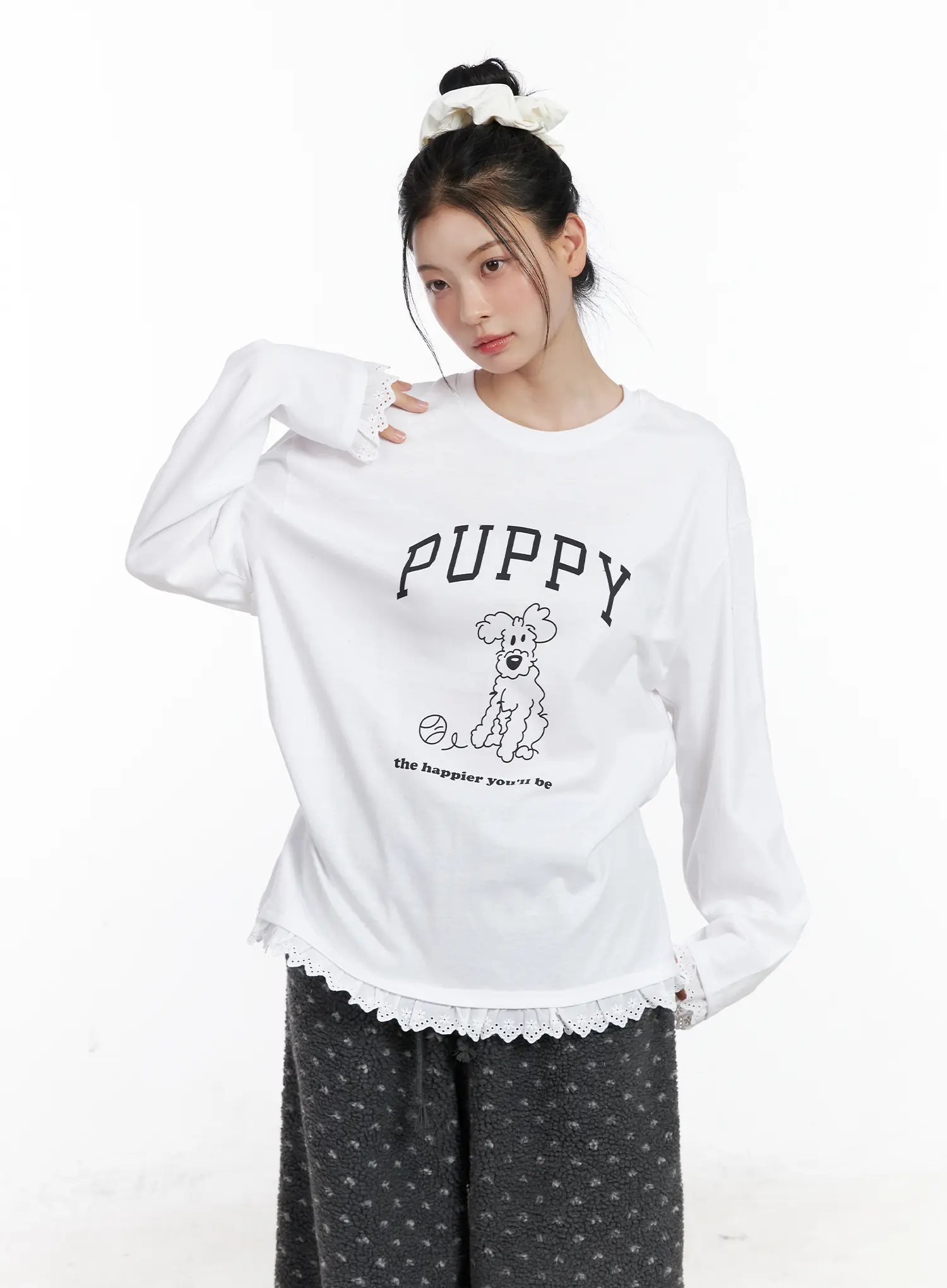 Oversized Graphic Lace Tee CJ519 - Image 10