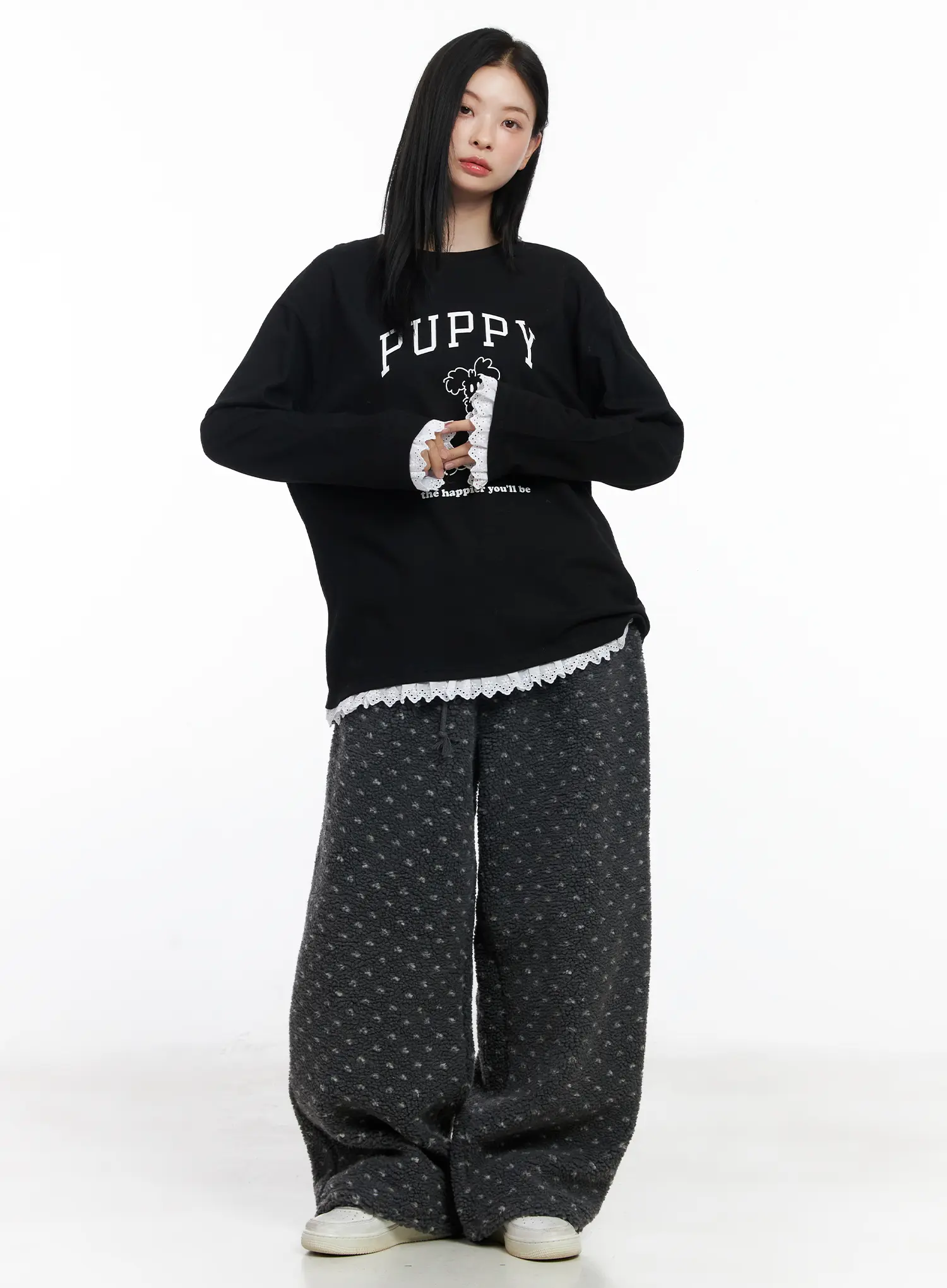 Oversized Graphic Lace Tee CJ519 - Image 3