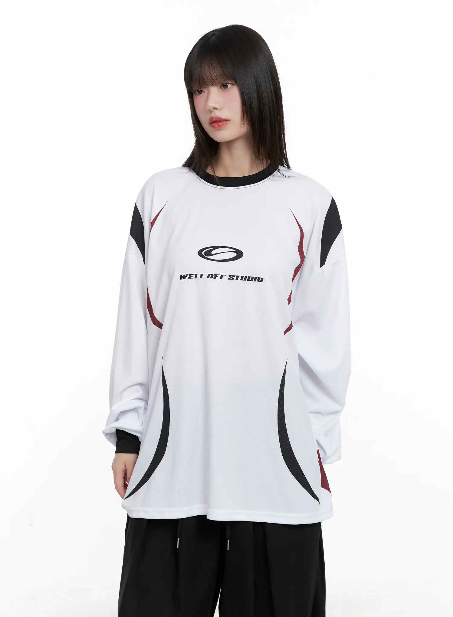 Oversized Graphic Long Sleeve Jersey CG518 - Image 2