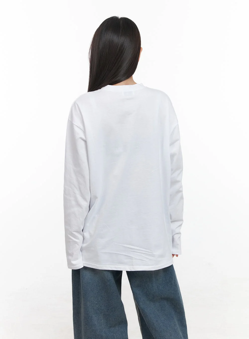 Oversized Graphic Print Long Sleeve Tee CD411 - Image 6