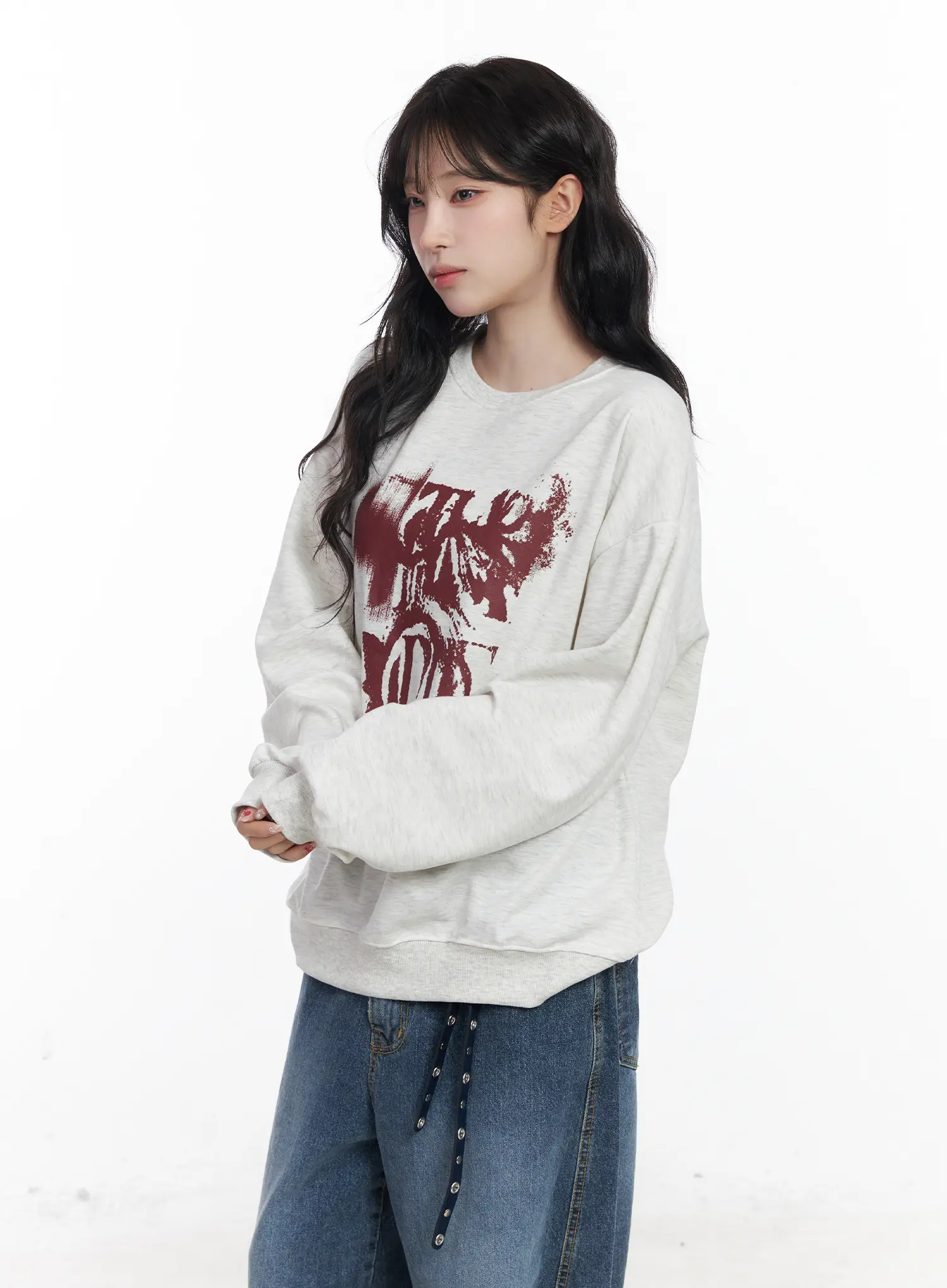 Oversized Graphic Sweatshirt CJ527 - Image 10