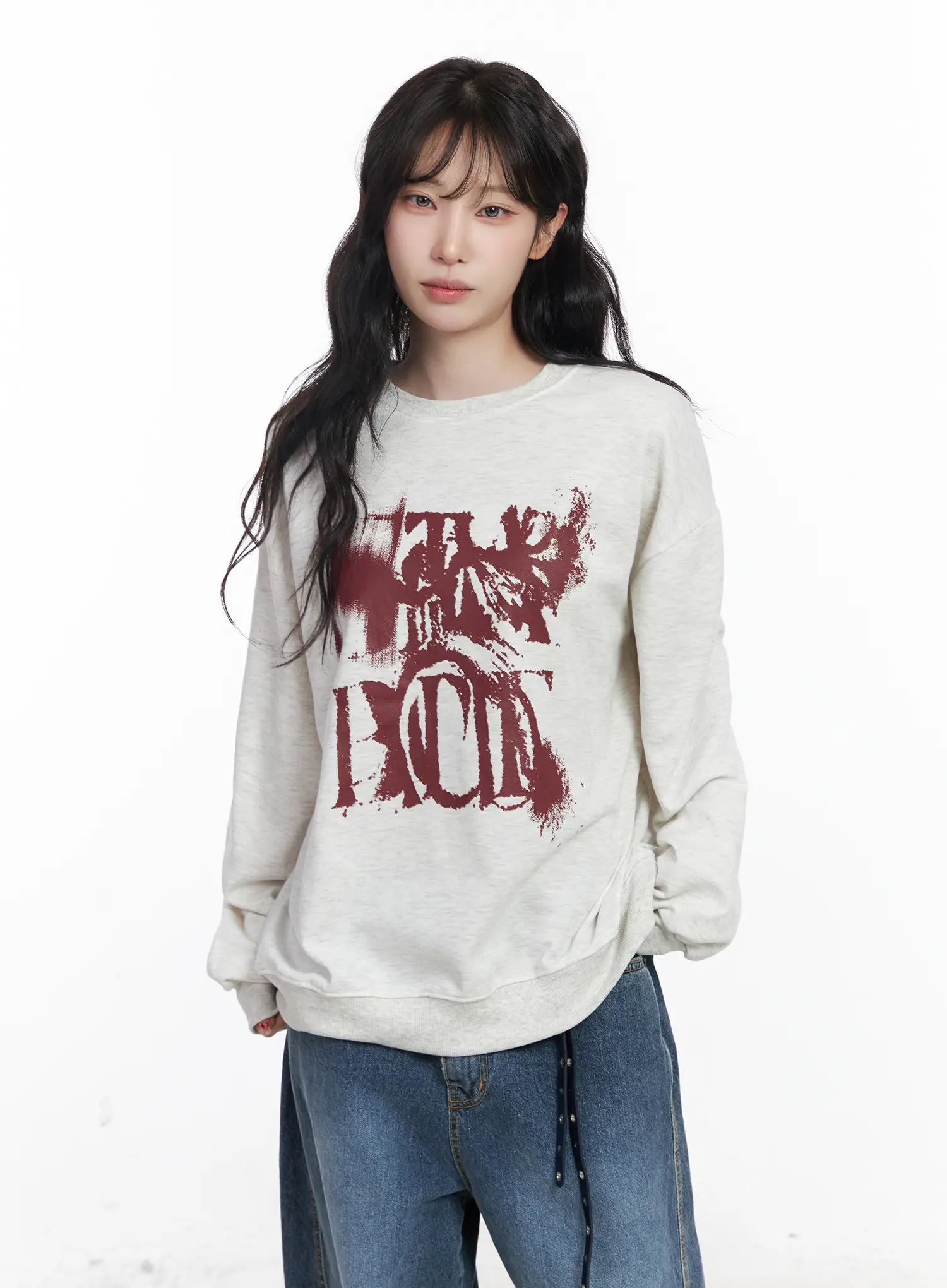 Oversized Graphic Sweatshirt CJ527 - Image 2