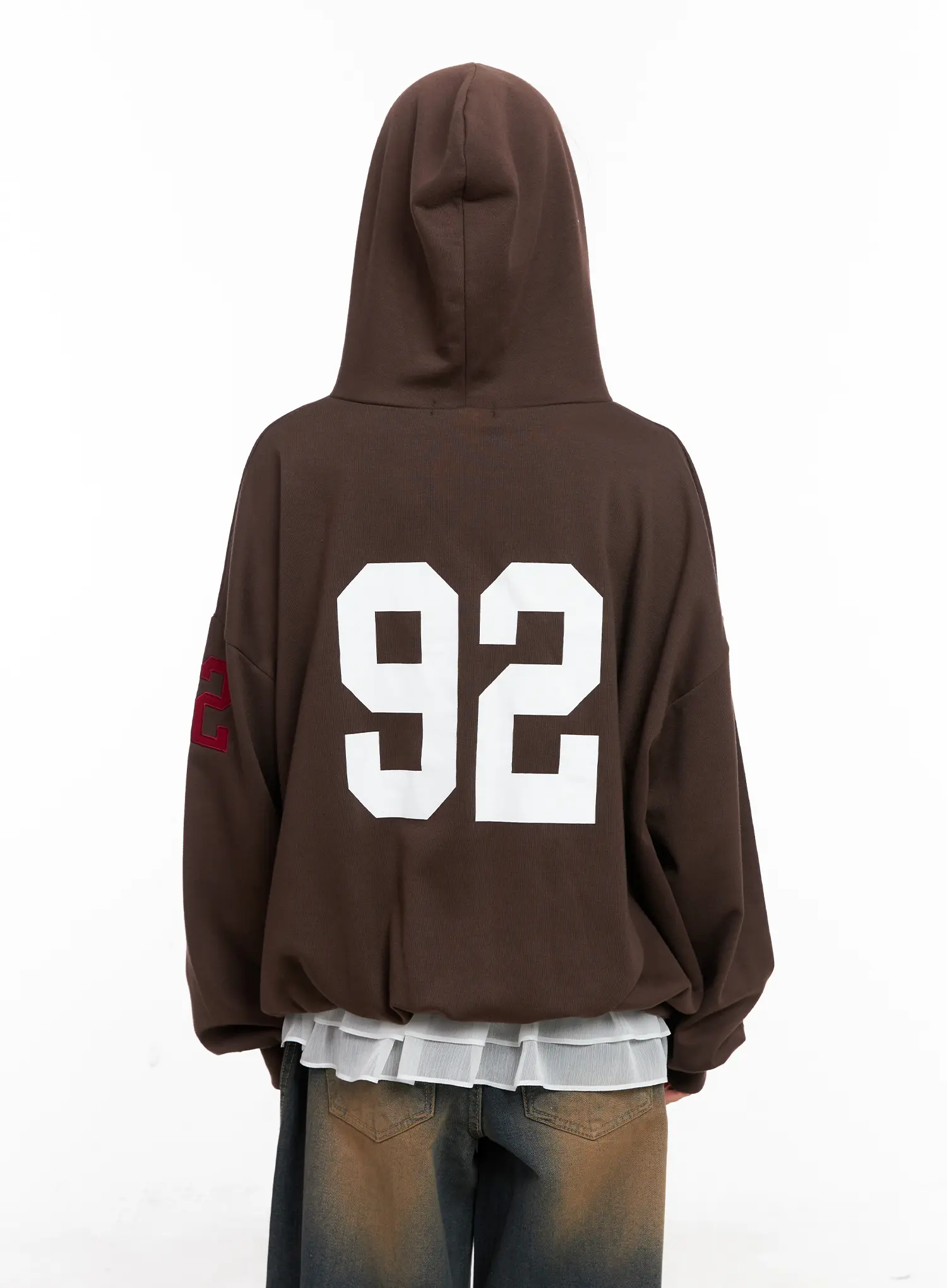 Oversized Graphic Zip-Up Hoodie CG519 - Image 9