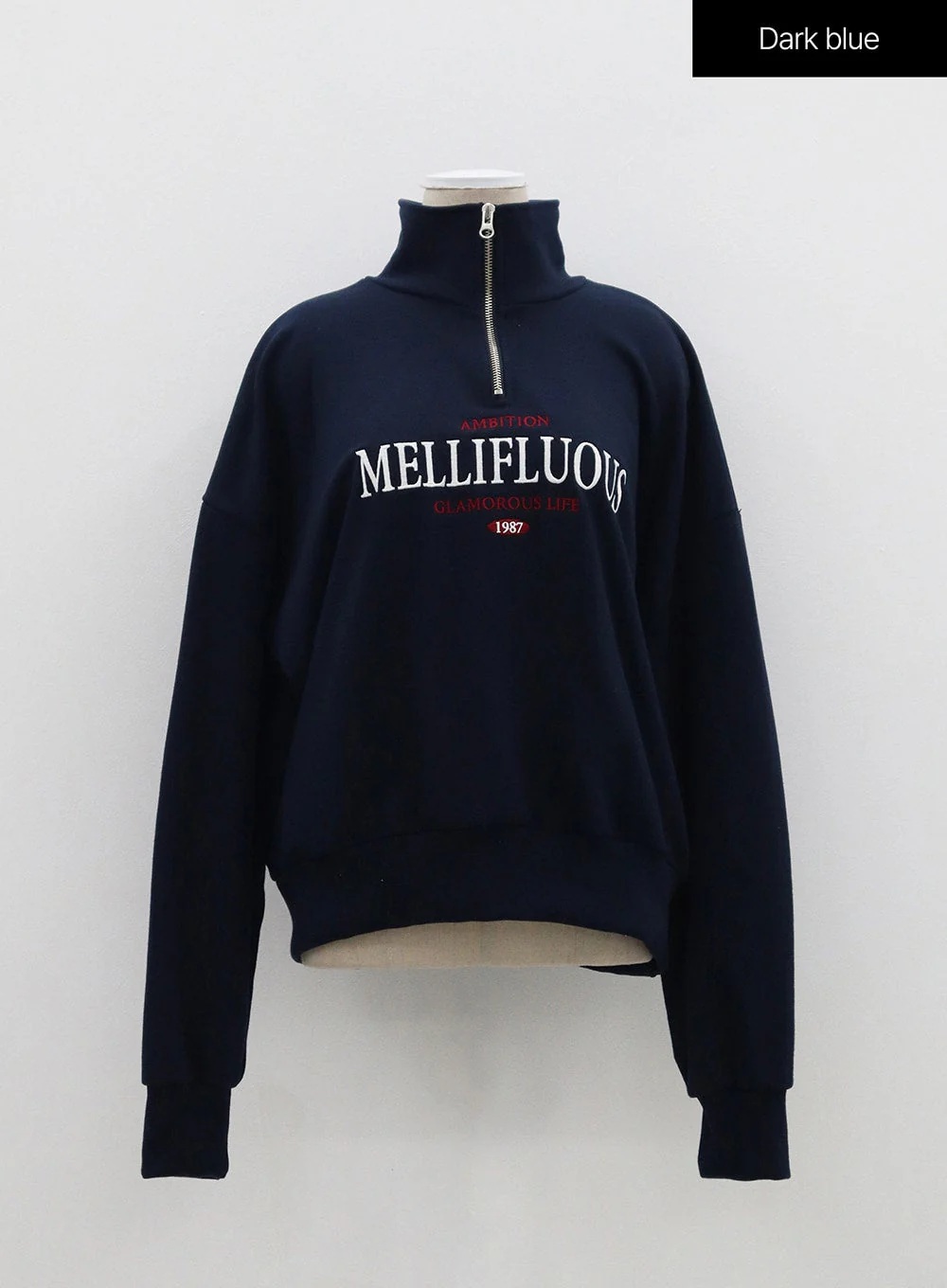 Oversized Half Zip-Up OF316 - Image 15