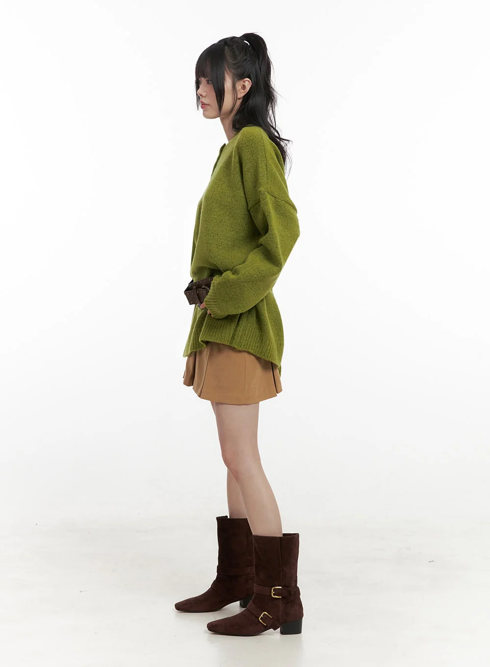 Oversized Henley Neck Sweater IN427 - Image 8