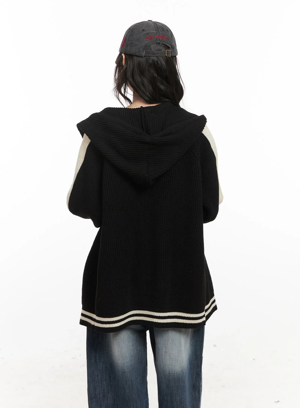 Oversized Hooded Knit Jacket CJ523 - Image 7
