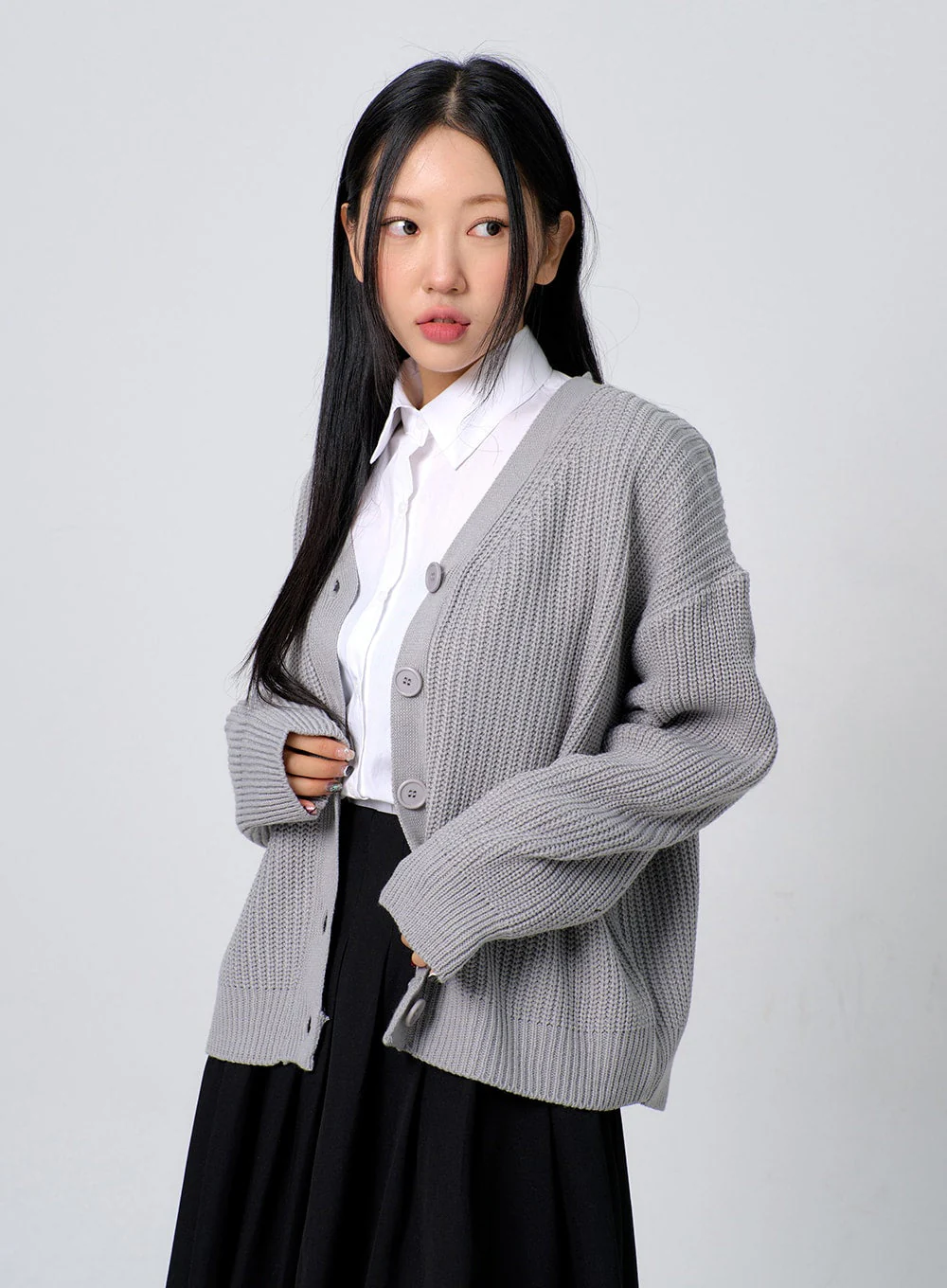 Oversized Knit Button Cardigan BJ331 - Image 5