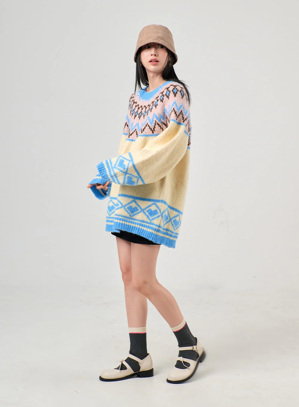 Oversized Knit Sweater OF405 - Image 5